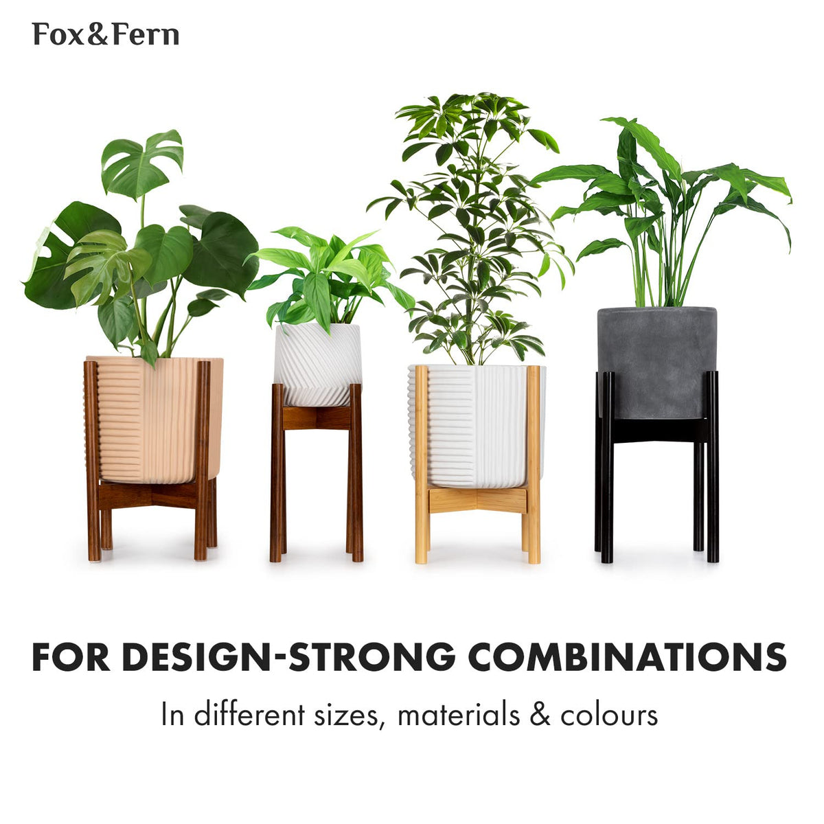 Fox & Fern Plant Pot, Large Plant Pots for Indoor & Outdoor, UV & Frost Resistant Plant Vase with Drainage Plug, Fiberstone, Large Indoor Pots for Plants & Flowers, House Indoor Plant Pot, Single Pot