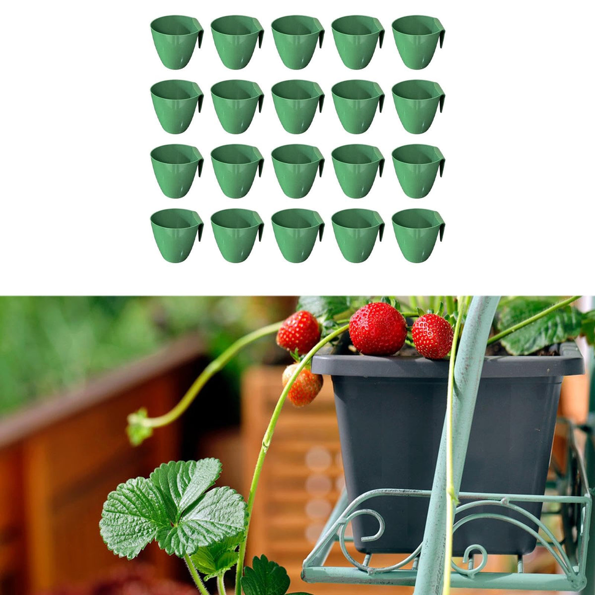 Yunmeryker 20x Strawberry Propagation Cup Seedling Pot Multipurpose Accessories Lightweight for Planting Cultivation Tool Side Hanging, Size L
