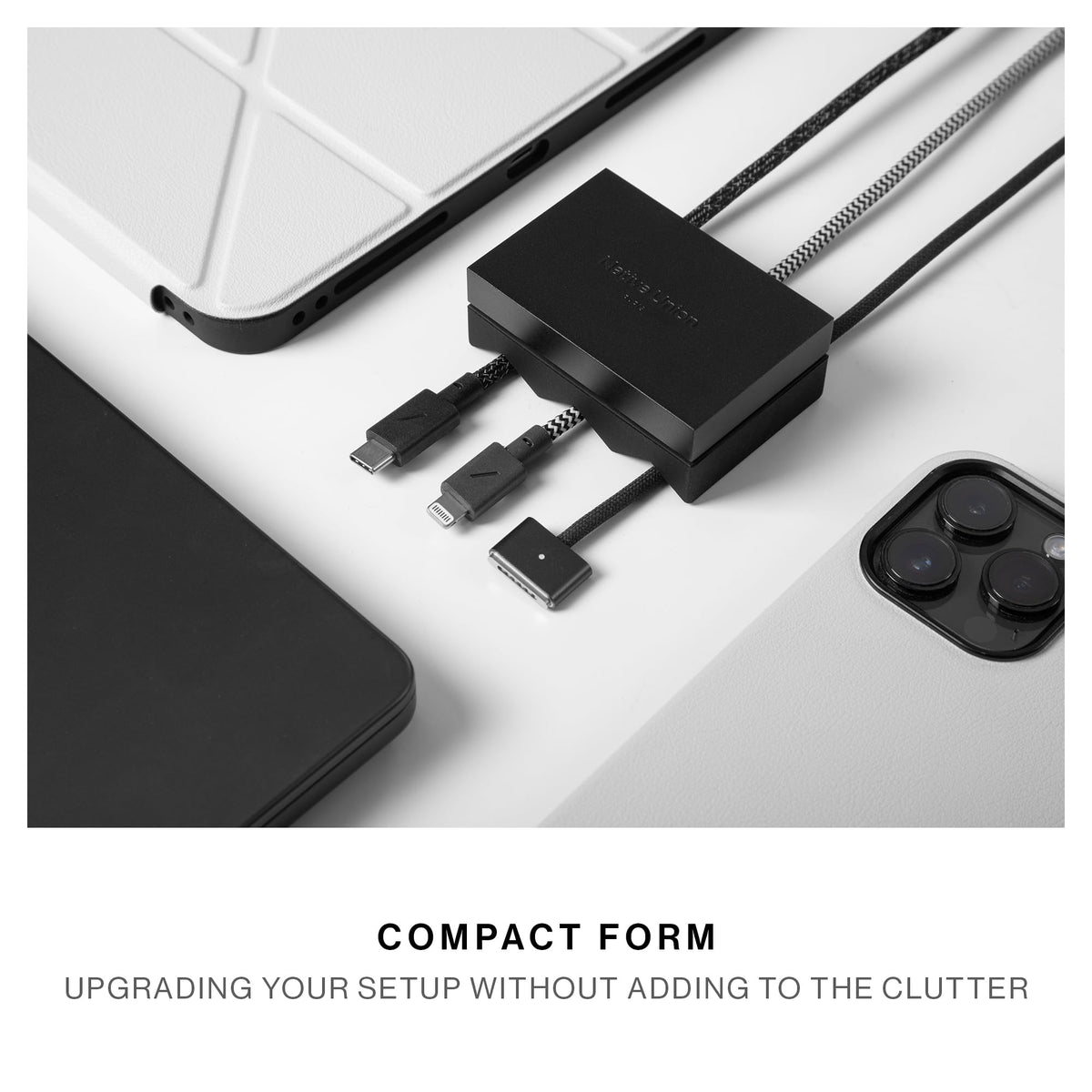 Native Union Weighter – Cable Weight/Holder Desk Accessory for Workspace or Nightstand – Non-Slip Cable Organizer – Metal and Silicone Design – for All Cables Including USB-C & Lightning (Black)