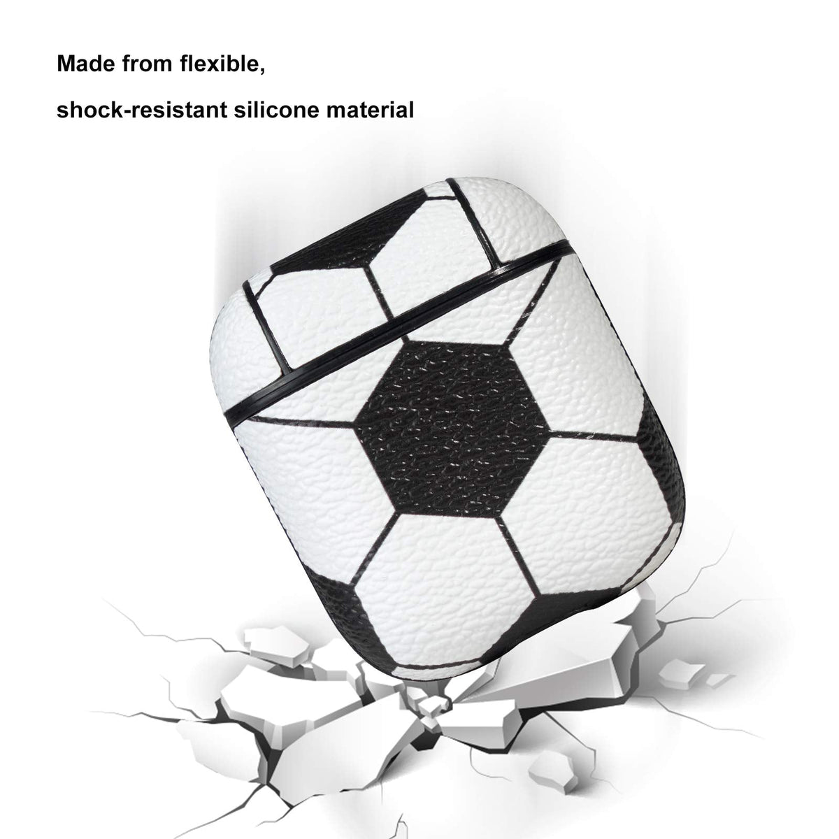 HIDAHE for AirPods Case, for AirPods Accessories Cover for Airpods 1 & for AirPods 2 Protective Case Soccer Pattern Leather for AirPods 2 Kits Skin with Keychain, Soccer02