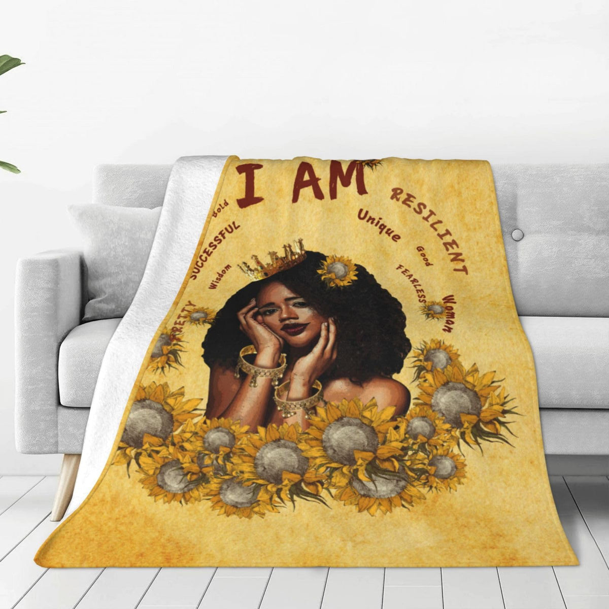 African American Throw Blanket 50"x40" Inch Cozy Theme Fluffy Plush Black Girl Blanket Soft Flannel Throw Blanket for Men Women Boys Girls Gift Sofa Bed Couch Christmas