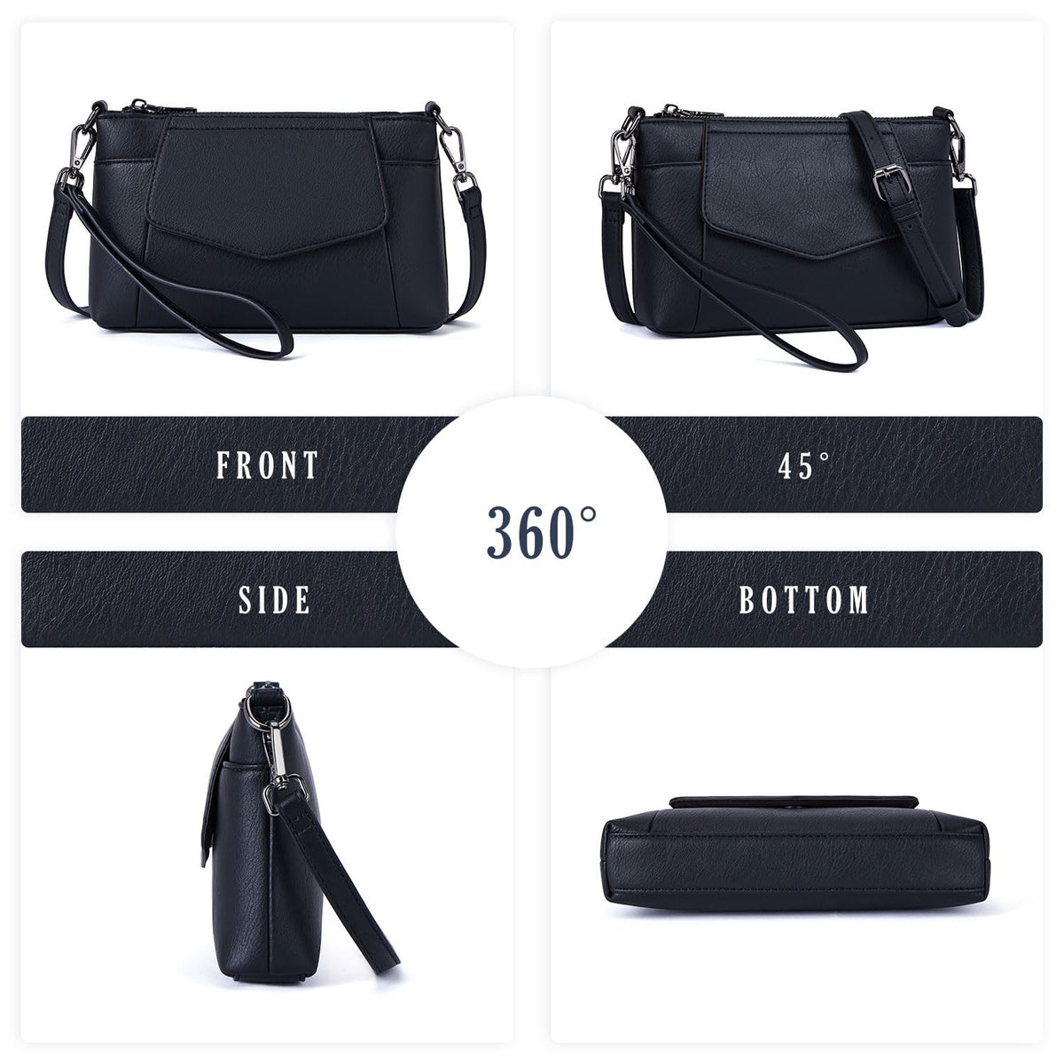 Switrock Small Crossbody Bags for Women,Leather Wristlet Clutch Mini Cell Phone Crossbody Wallet Purses with Card Slots