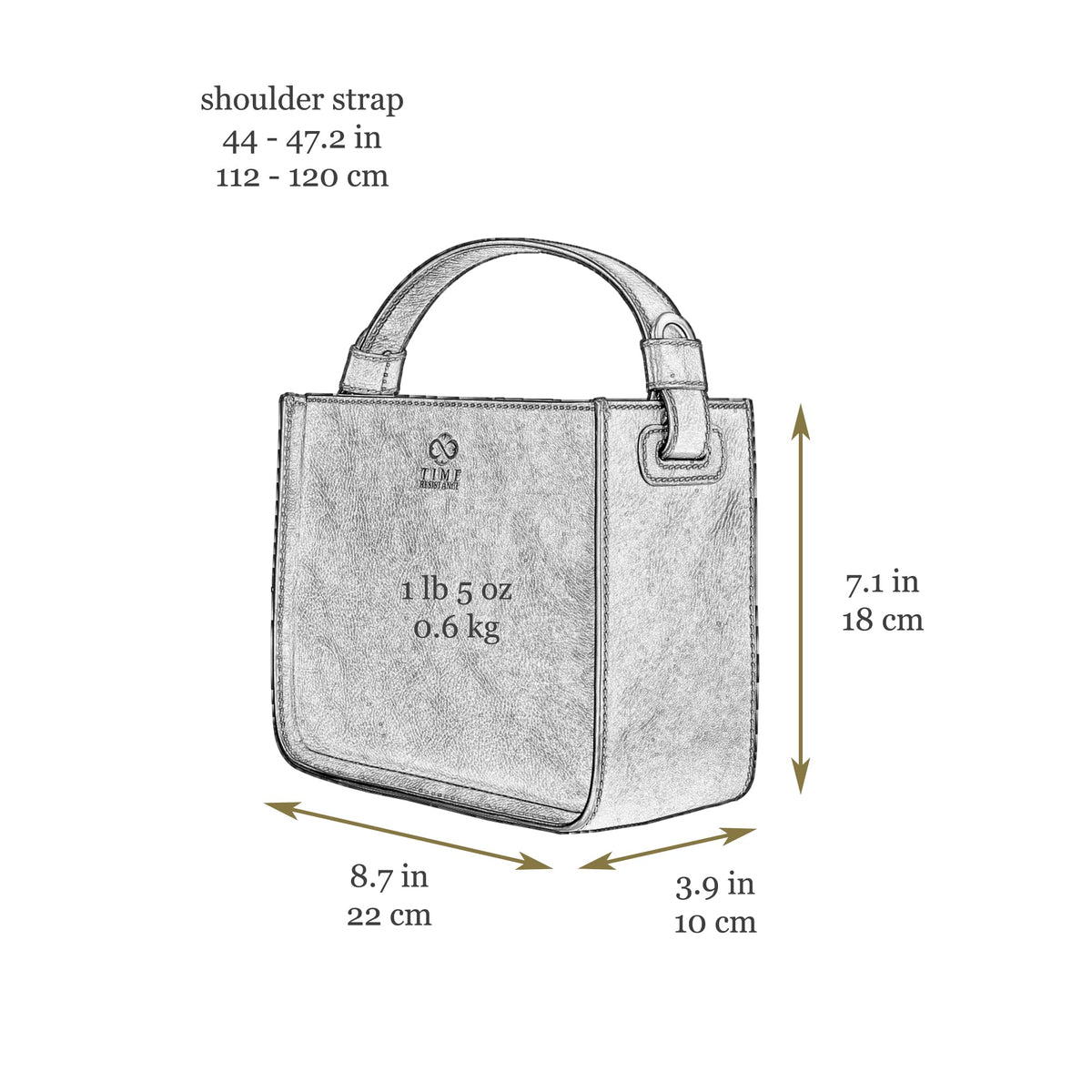 Time Resistance Leather Handbag - Full-Grain Leather Purse for Women - Tote Bag with Detachable Shoulder Strap (Cognac Brown)
