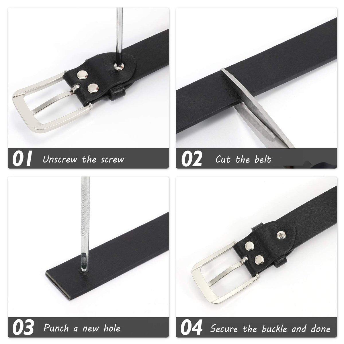 WHIPPY Women Casual Leather Belt for Jeans Pants, Fashion Ladies Waist Dress Belt (Fit Waist Size 37-42 Inches,Black)