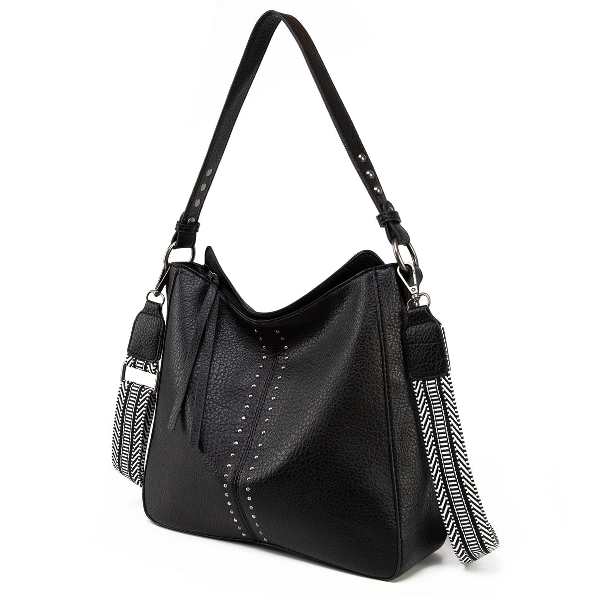 Montana West Hobo Bag for Women Designer Purses and Handbags Shoulder Bags with Guitar Strap,MWC-HB-128-1-BK