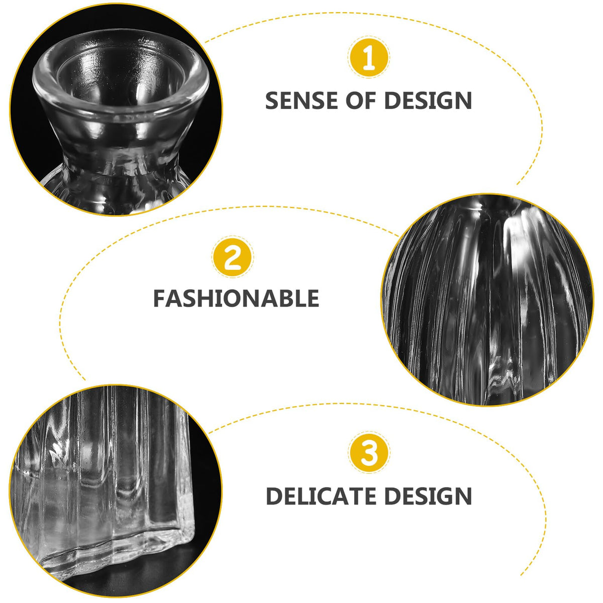 Zerodeko 4pcs Glass Hydroponic Flower Vases Small Desktop Indoor Glass Bud Vases for Home Decor and Terrarium Plant Arrangement