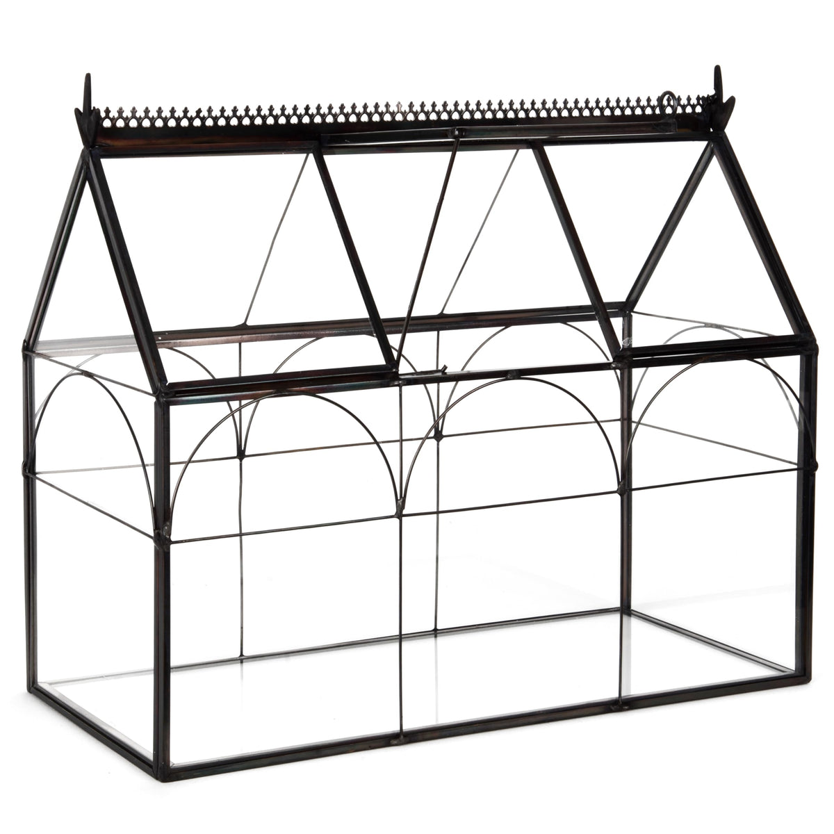 D'Eco Glass Greenhouse Centerpiece (10x4.5x9) - Spring Home Decor & Wedding Letterbox - Tabletop Geometric Planter Terrarium - Fill with Succulents, Moss, Flowers for Plant Lovers
