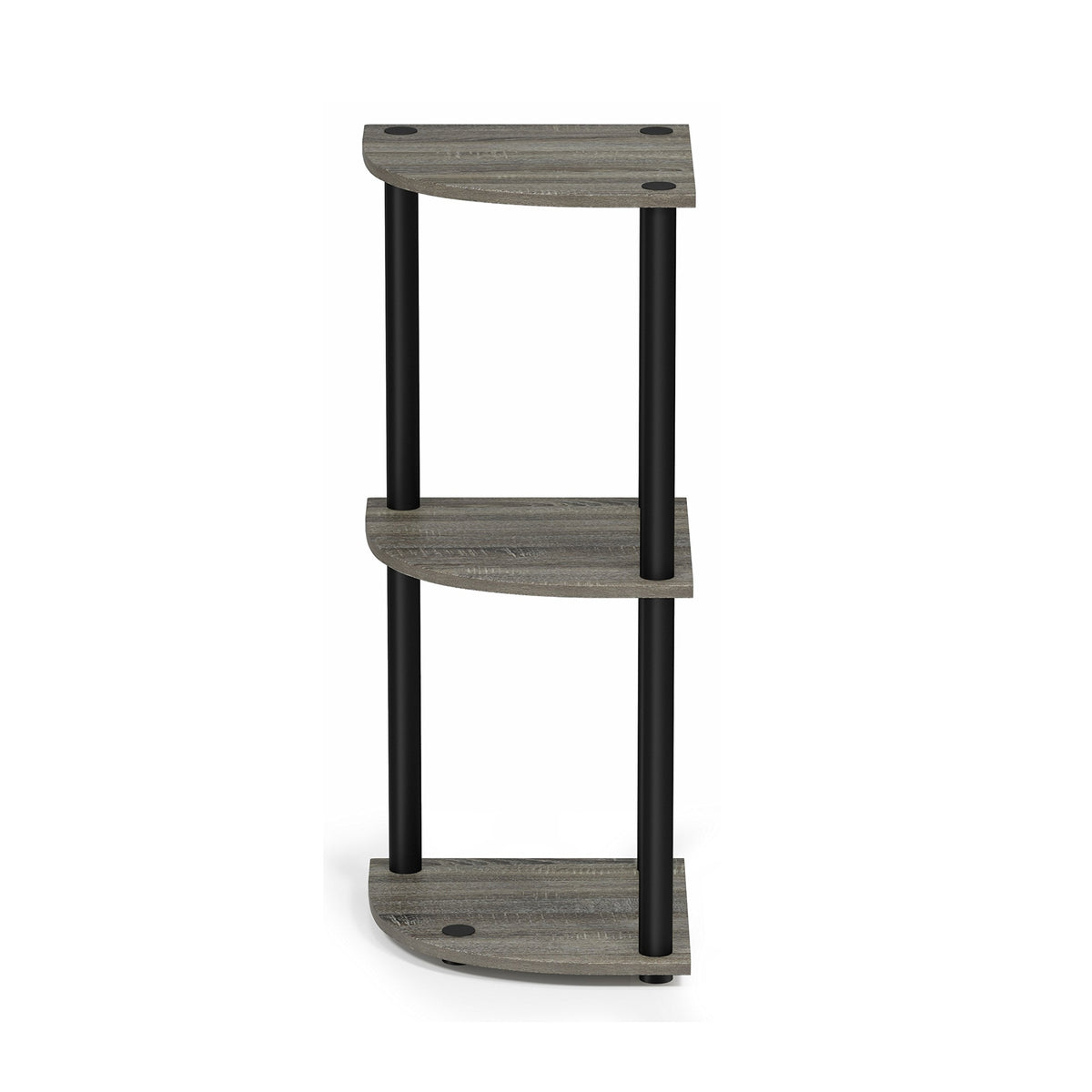 Furinno TURN-N-TUBE Corner Shelf, 3-Tier Corner Bookshelf, Display Storage Shelves with Open Shelves, for Organization and Storage, Living Room, Home Office, Garage, French Oak