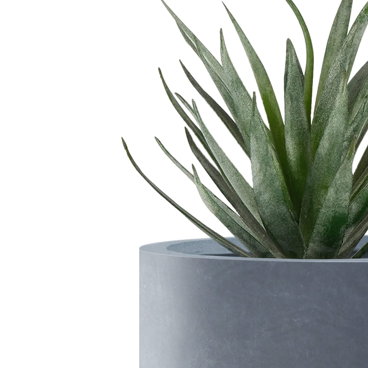 Kante 11" D and 8" D Round Concrete Large Tall Plant Pots Outdoor Indoor Planters with Drainage Hole for Patio, Set of 2, Charcoal