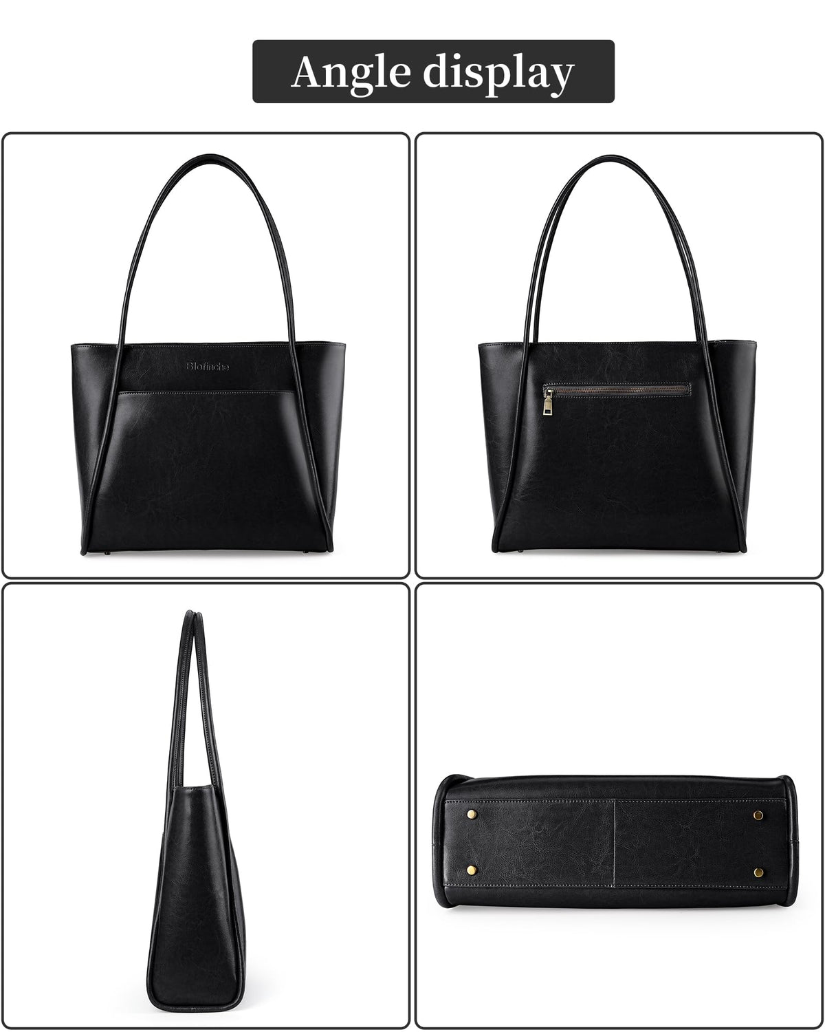 Professional Genuine Leather Laptop Tote Bag for Women Fits 13.3" Computer- Work Travel Business Teacher Bags Designer Structured Briefcase Shoulder Handbag for Office Commuter College Educators