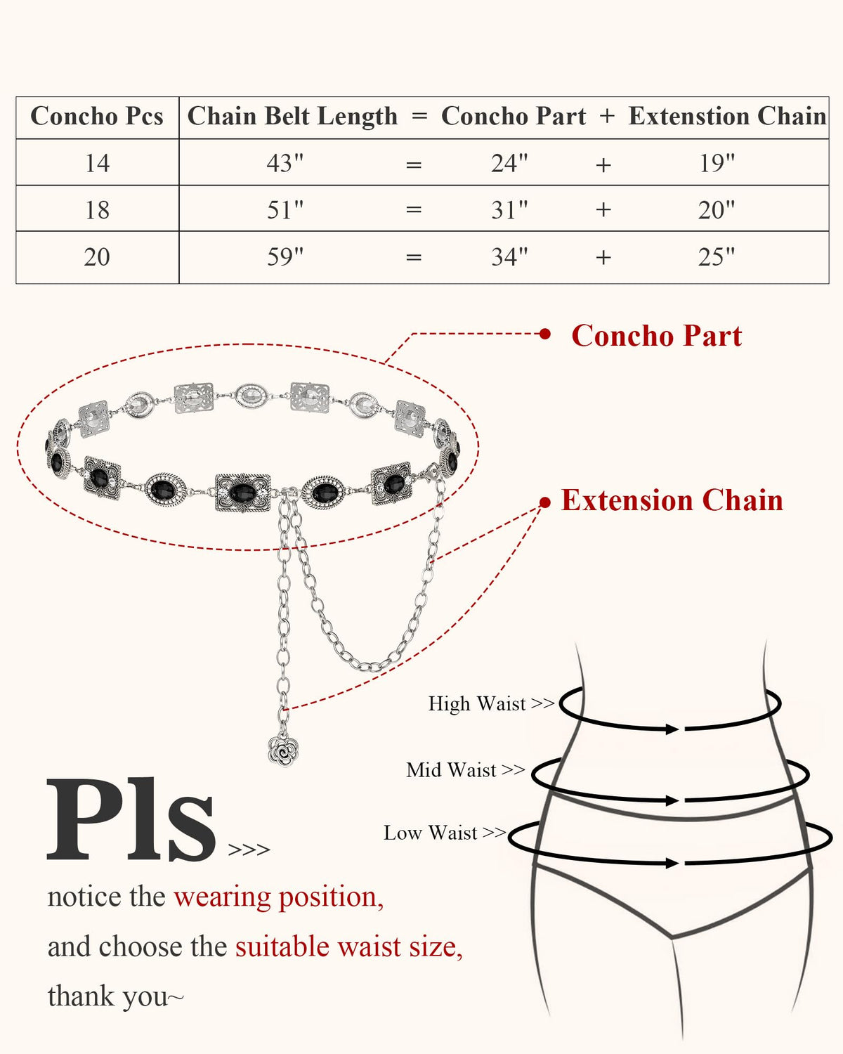 JKEEMI Women Western Concho Chain Belt Vintage Rhinestone Gems Boho Metal Waist Chain Jeans Dress Daily Concert Halloween