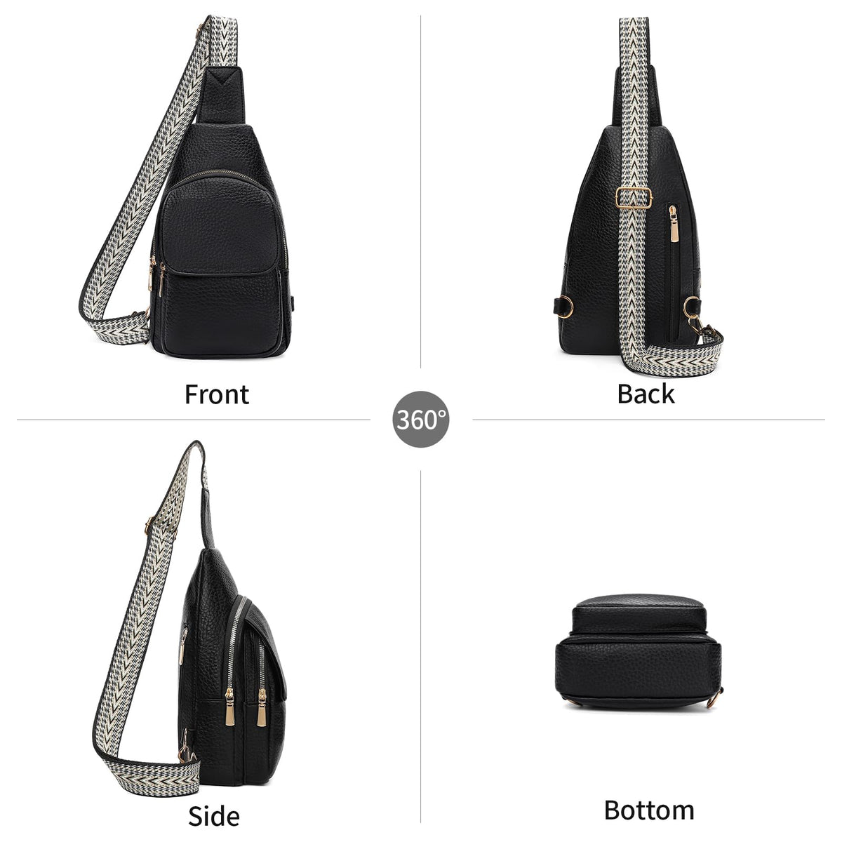 SENDEFN Sling Bag Crossbody Bags for Women Cross Body Purse Leather Fanny Pack Chest Bag for Travel