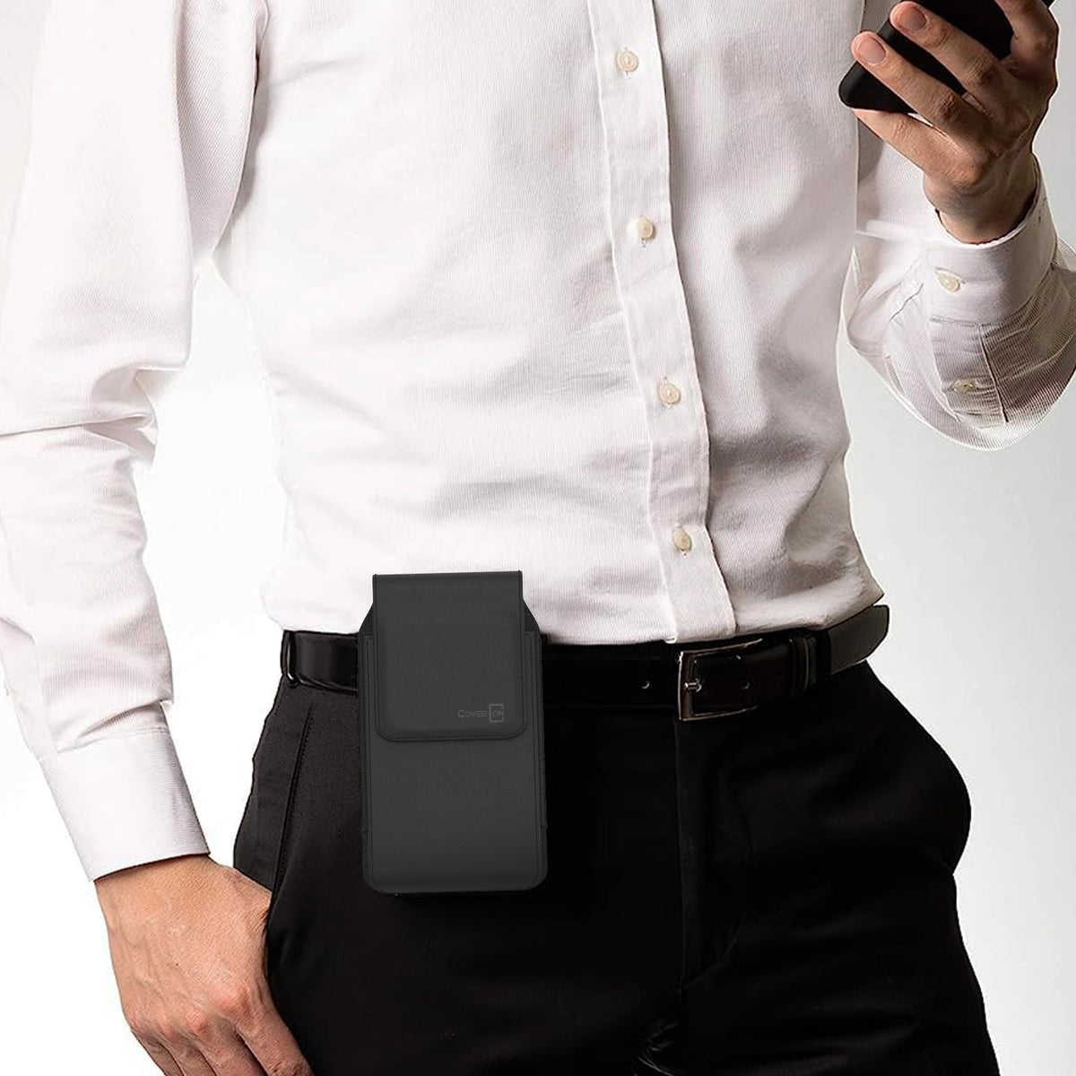 CoverON Holster for Samsung Galaxy A07 A17 A16 A06 A05 A05s A90 A80 A73 A72 A42 A32 A23 A22 A21 A21S A14 A13 A12 A03S Phone Case Belt Clip Magnetic Vertical Leather Pouch (Fit Otterbox or any Case on)