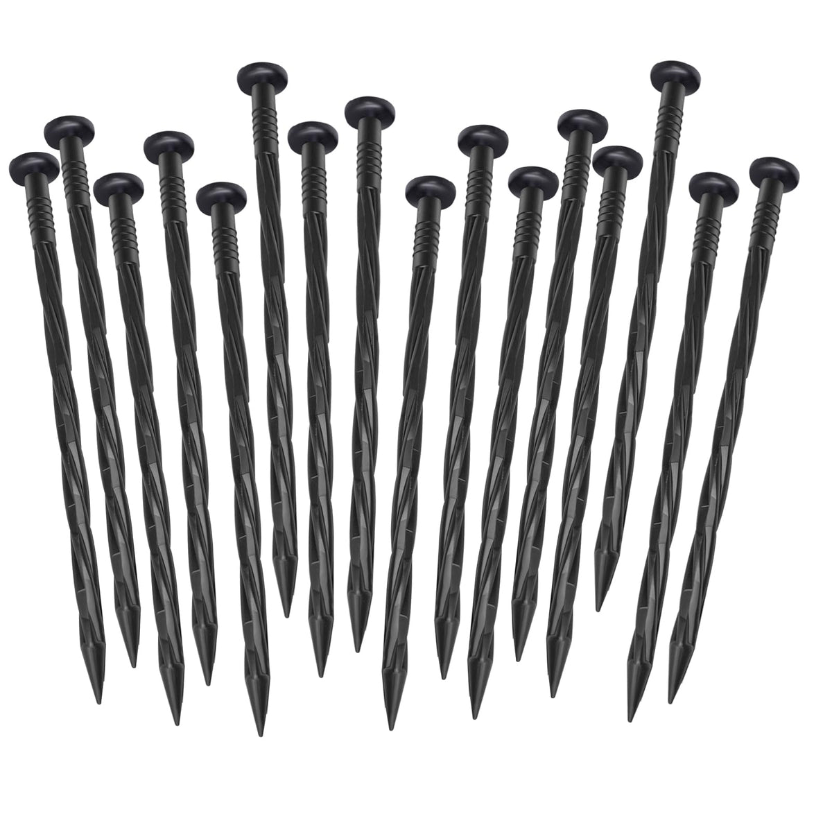 100Pack Plastic Landscape Edging Spikes, 8 Inch Spiral Landscape Anchoring Spikes,Landscape Spikes for Garden Lawn Yard, Paver Edging, Weed Barrier, Artificial Turf & More