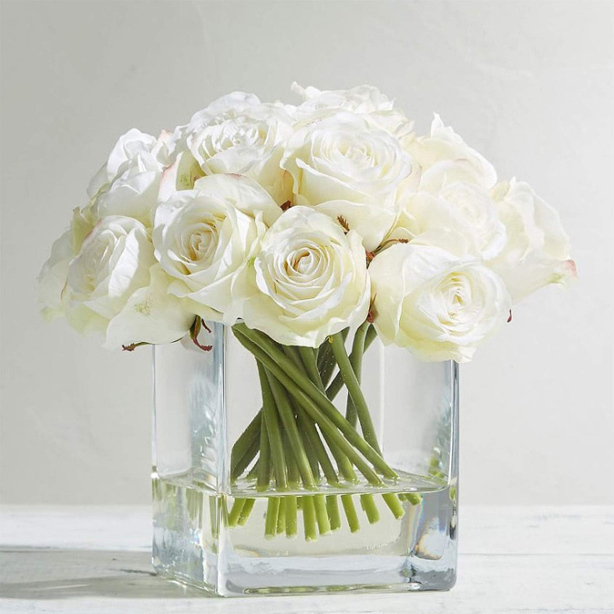 WGV Rectangle Block Vase, Length 6", Width 4", Height 6", Clear Floral Bouquet Glass Container, Fish Tank, Planter Terrarium for Wedding Party Event, Home Office Decor, 1 Piece