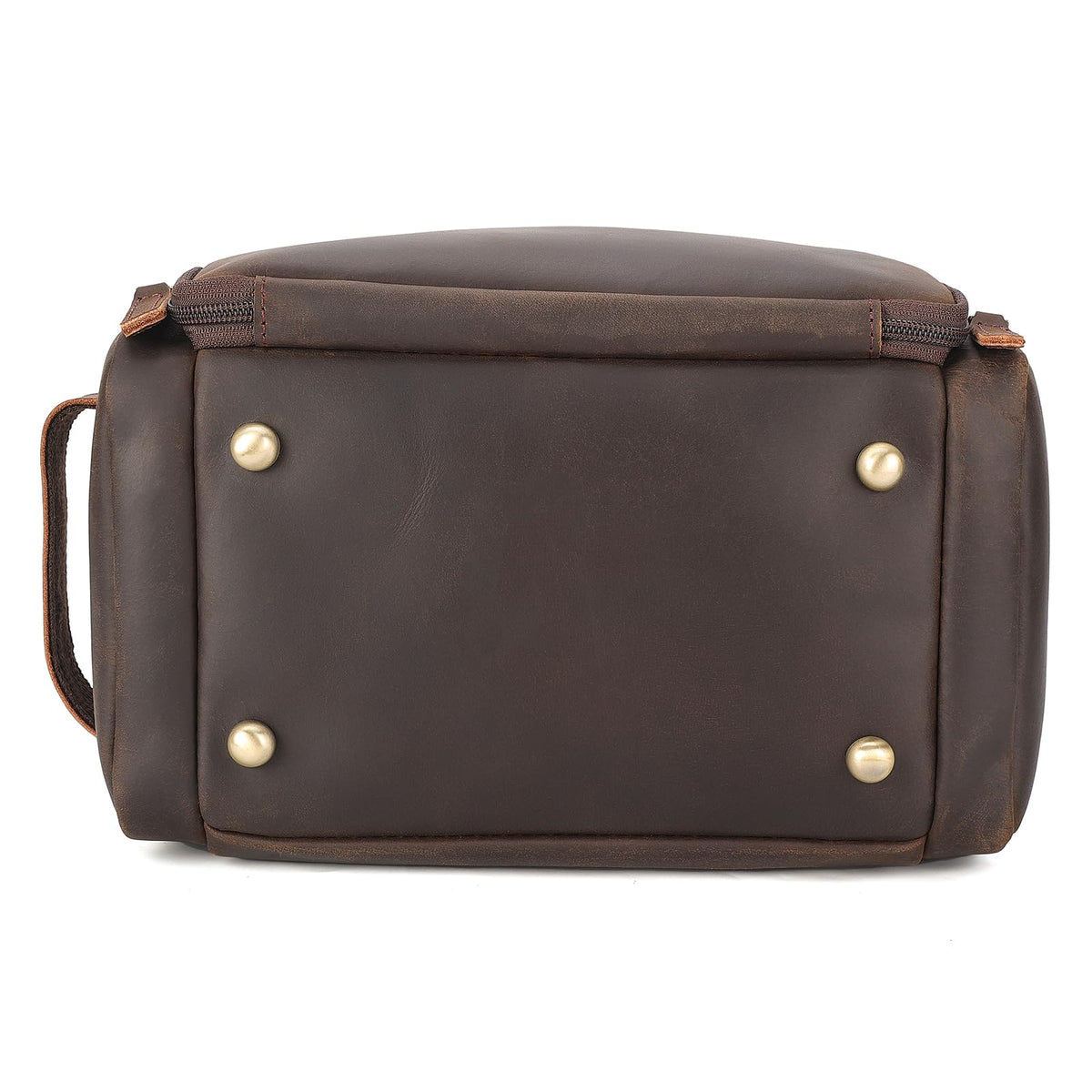 Polare Full Grain Leather Toiletry Case Bag Travel Dopp Kit Organizer Hanging Makeup Cosmetic Shaving Kit Wash Case for Men