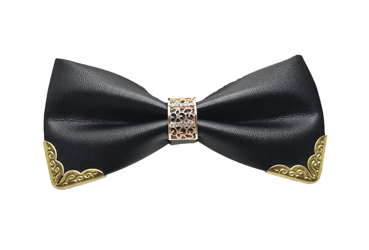 Cloud Rack Bow Tie Metal Ring Studded Leather Black