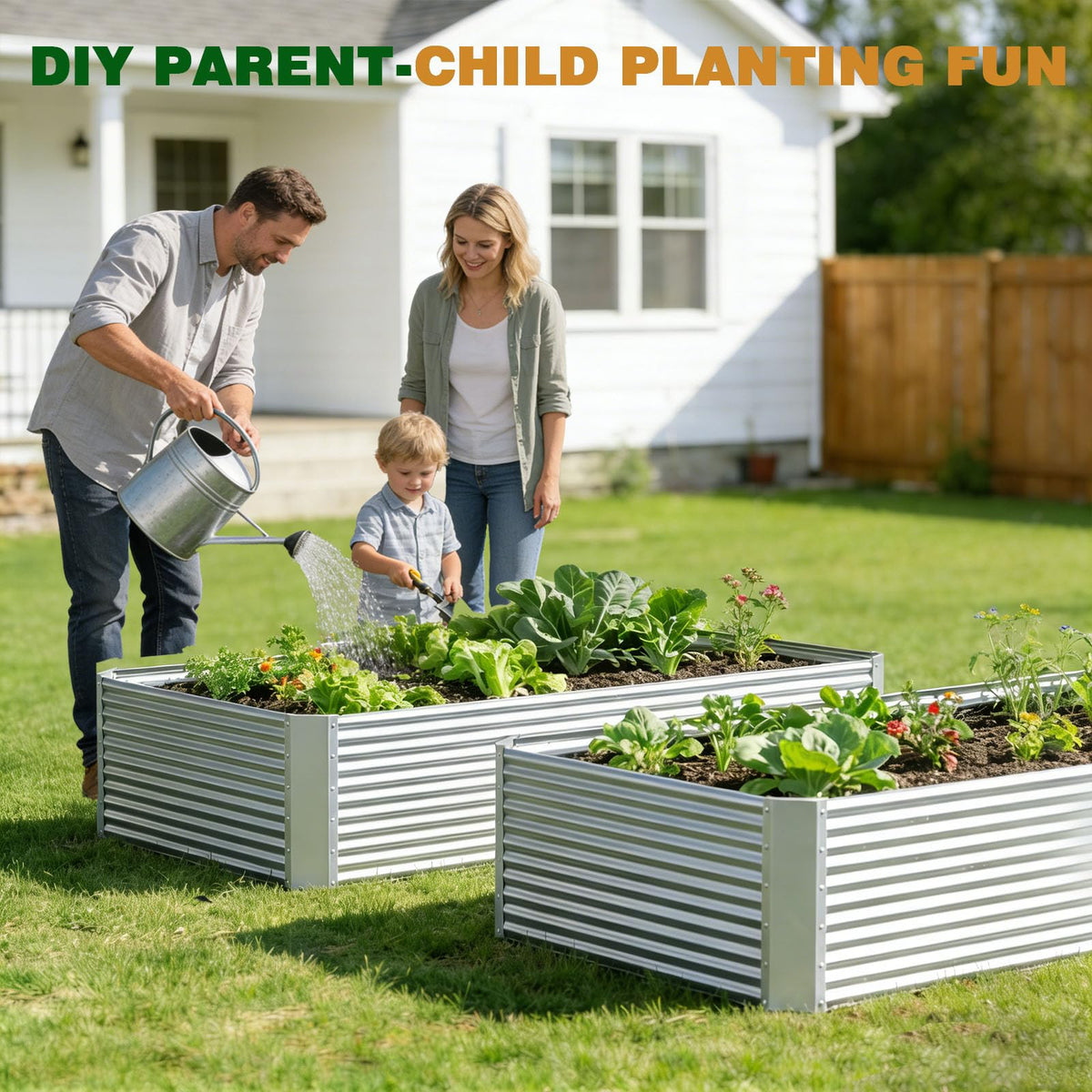 Annzoe 3 Pcs 6 x 3 FT Galvanized Steel Raised Garden Bed, Spacious Outdoor Planter Box with Corrosion-Resistant Finish, Perfect for Vegetables and Herbs in Any Season