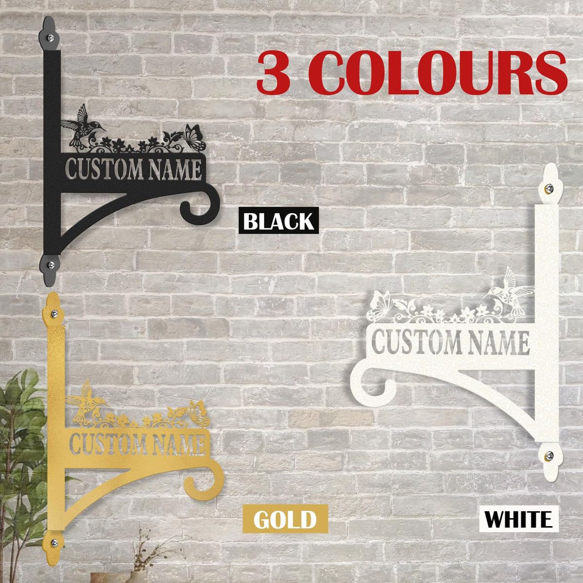 Kotagi Custom Plant Hanger Hook Housewarming Gifts | Personalized Brackets for Hanging Plants | Rust-Resistant Flower Pot Hangers | Gifts for Grandparents Plant Lovers