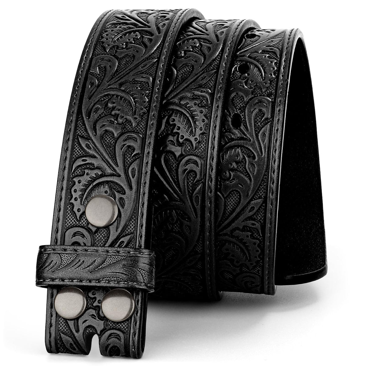 BELTROAD Western Leather Buckle Belt for Men Women Cowboy Cowgirl Leather Mens Belts for Jeans Embossed Men's Birthday Christmas Belts Gifts