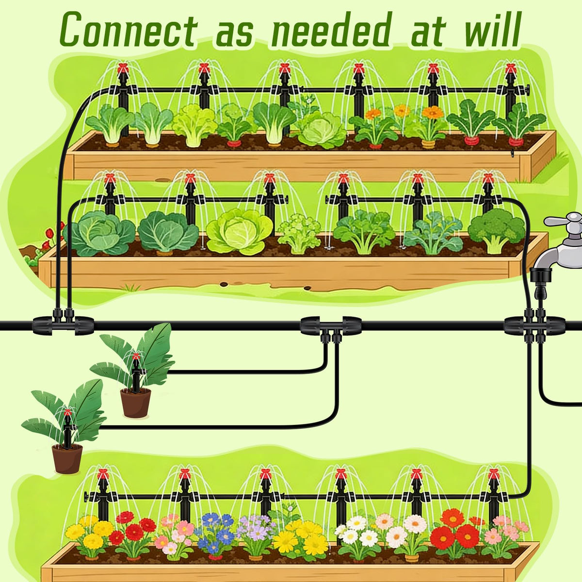 30 PCS Quick Connect 1/4" Drip Irrigation Coupling Fitting,Push-to-Connect Straight Coupler Connectors for 1/4" Irrigation Tubing with 10PCS End Plugs,Hose Connectors for Drip Irrigation System