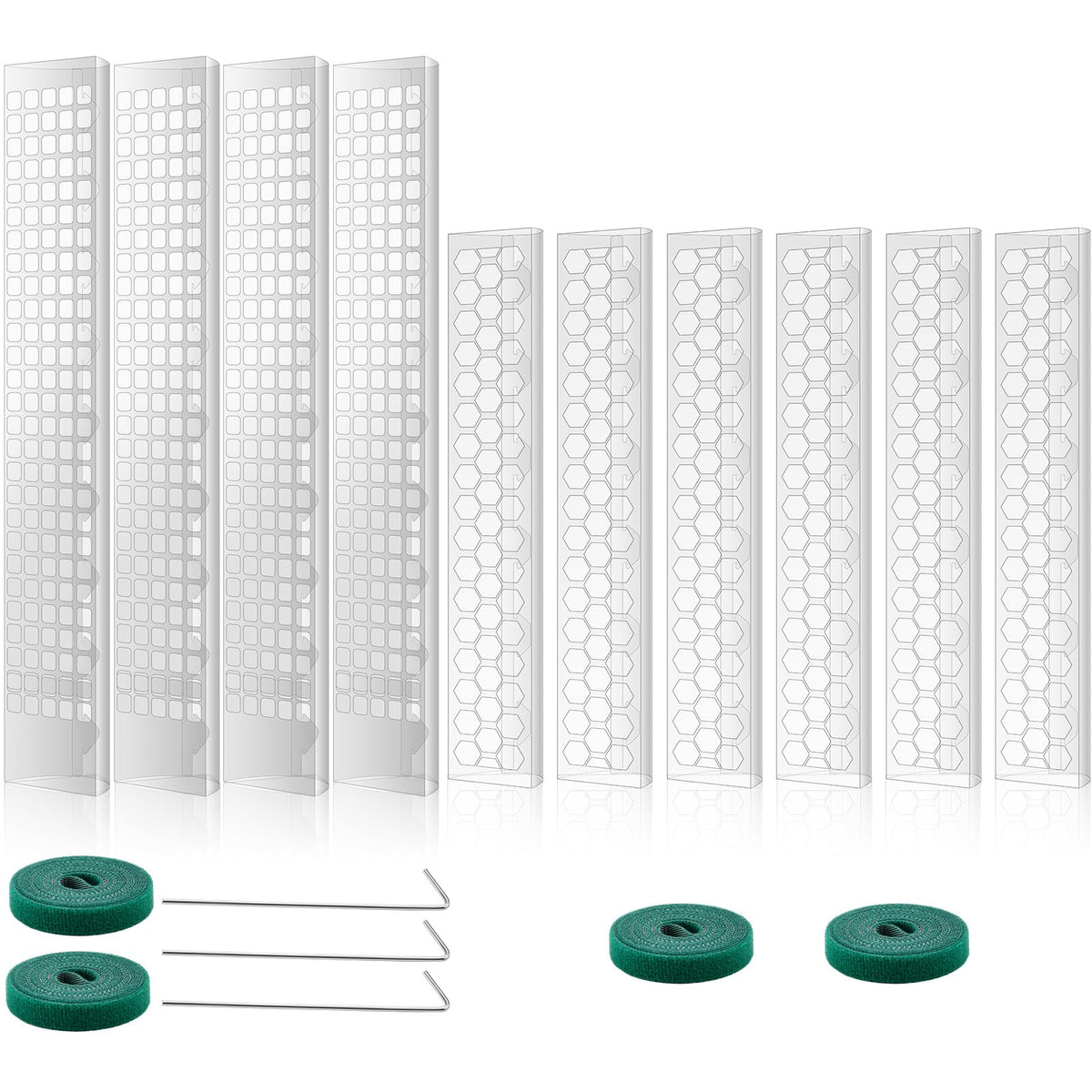 Quzzil 10 Pieces Plastic Moss Pole for Monstera Including 4 Pcs 24 Inch Clear Plant Poles for Indoor Climbing and 6 Pcs 15 Inch D Shape Stackable Plant Support Kit Work with Sphagnum Moss