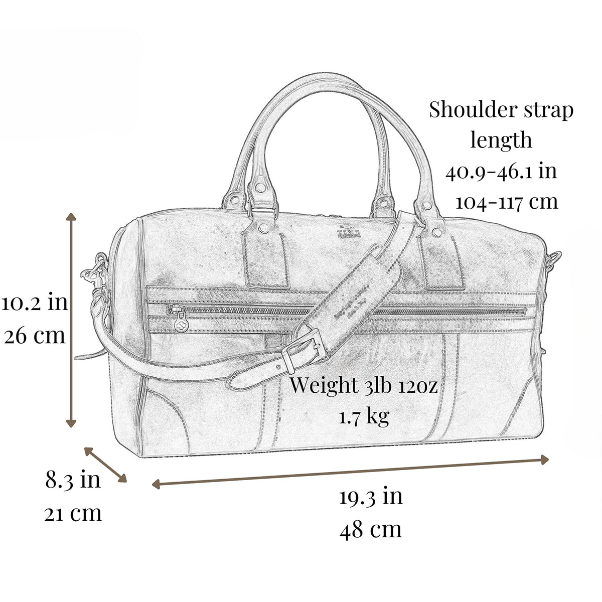 Time Resistance Leather Travel Bag - Duffel Weekender Bag (Brown)