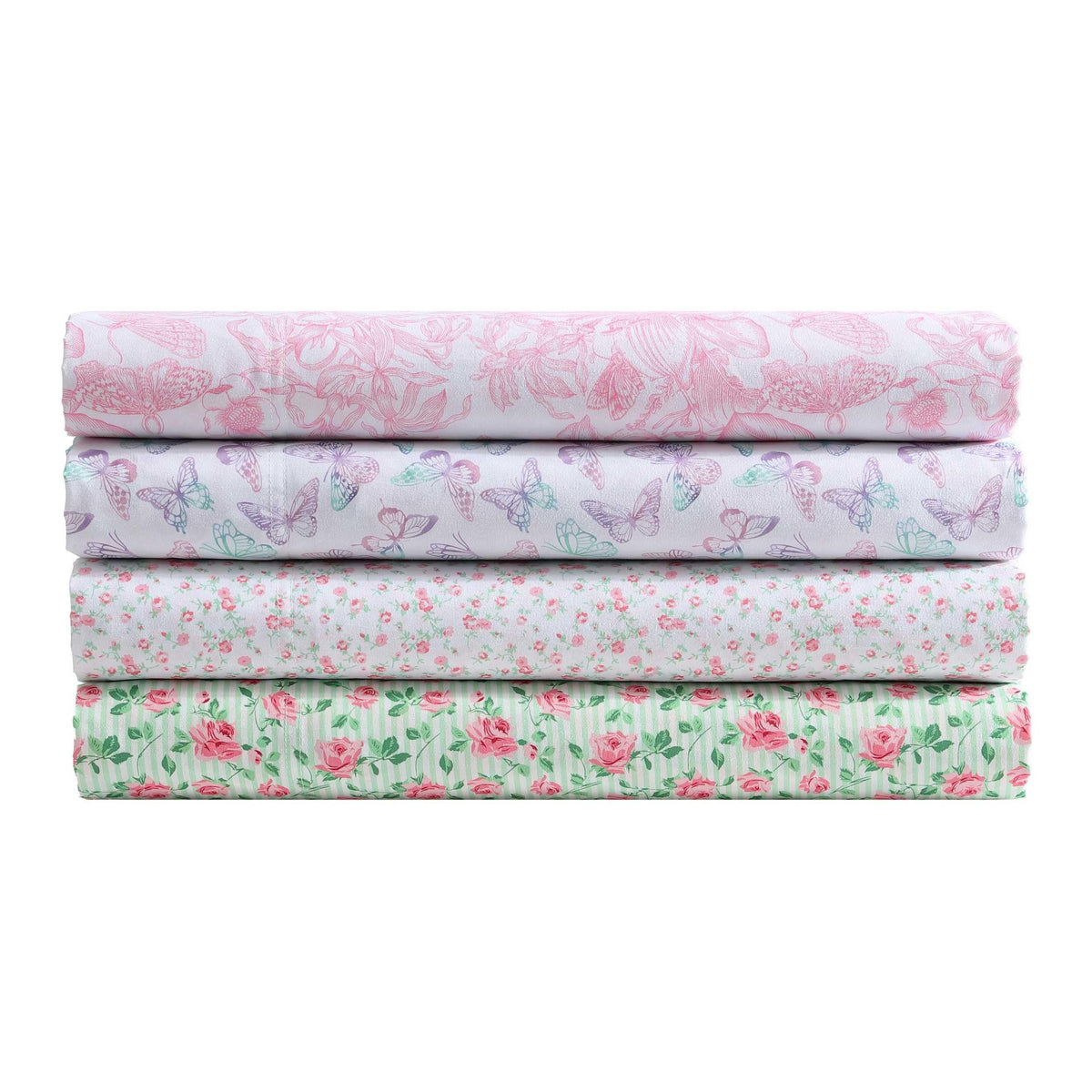 Betsey Johnson - Full Bed Sheets, Fade & Wrinkle Resistant Bedding Set with Matching Sham(s), Soft & Lightweight Bedding Essentials (Butterfly Rainbow Purple, Full)