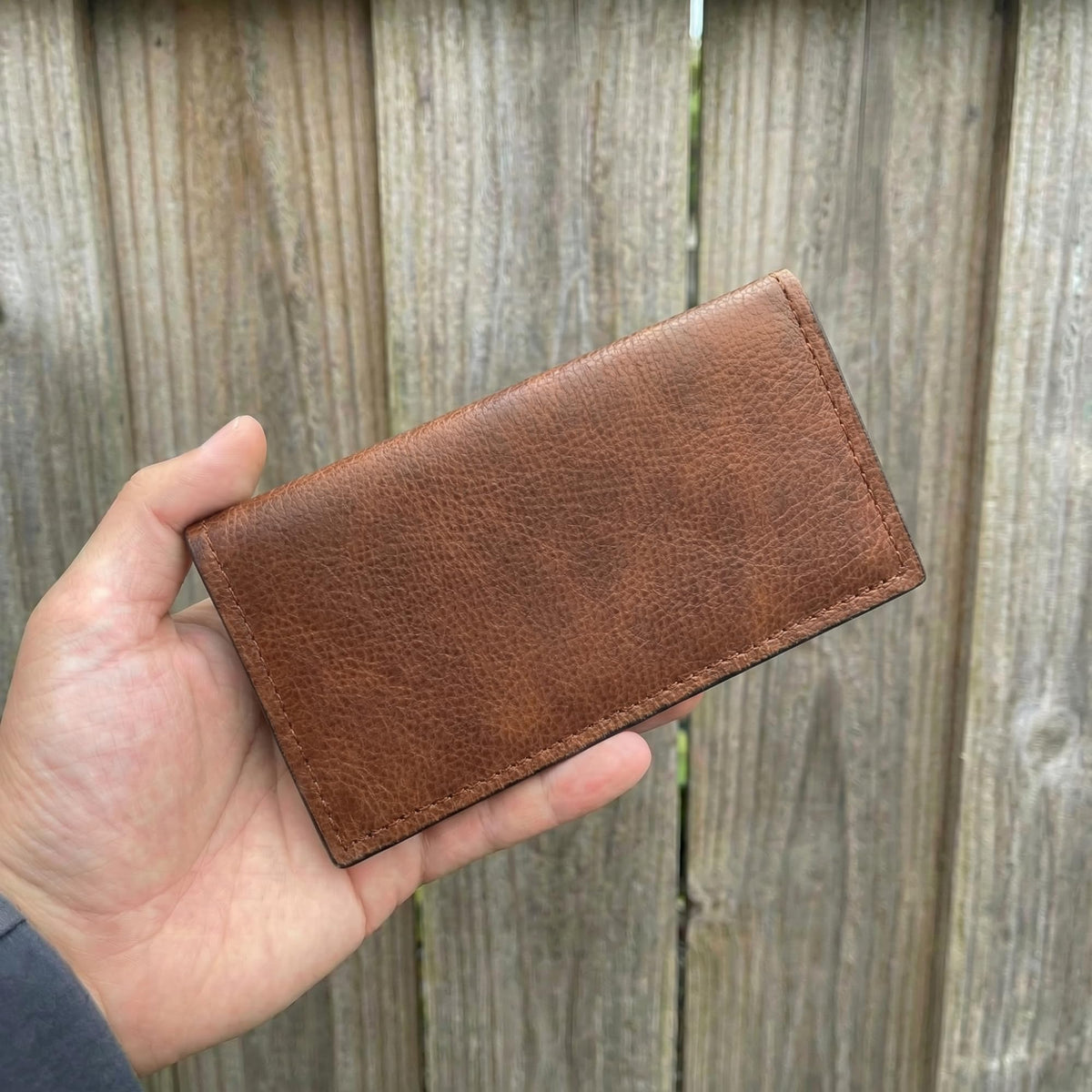 Yoder Leather Company Genuine Cowhide Leather USA Handmade Checkbook Cover (Brown)