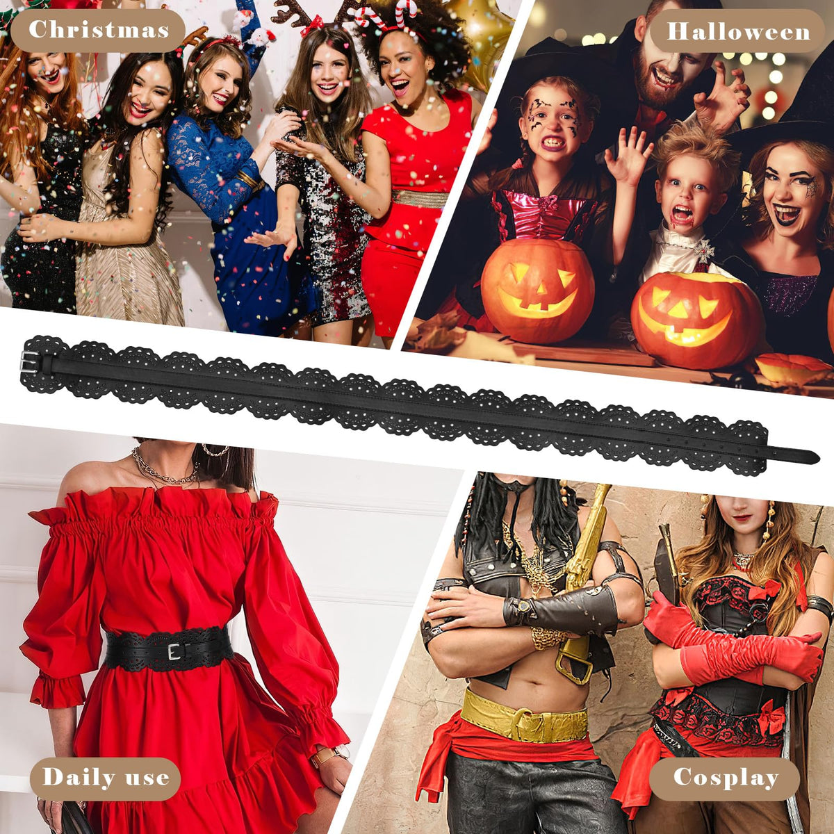 XZQTIVE Women Wide Belt For Dresses Vintage Chunky Belts Thick Leather Waist Belt With Prong Buckle