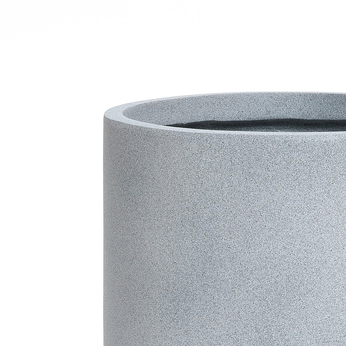 LuxenHome 14.5-Inch Dia Round Concrete Planters, Large Indoor Outdoor Decorative Plant Pots with Drainage Holes and Rubber Plug, Modern Matte Gray Minimalist Flower Pot Planters for Home Garden Patio