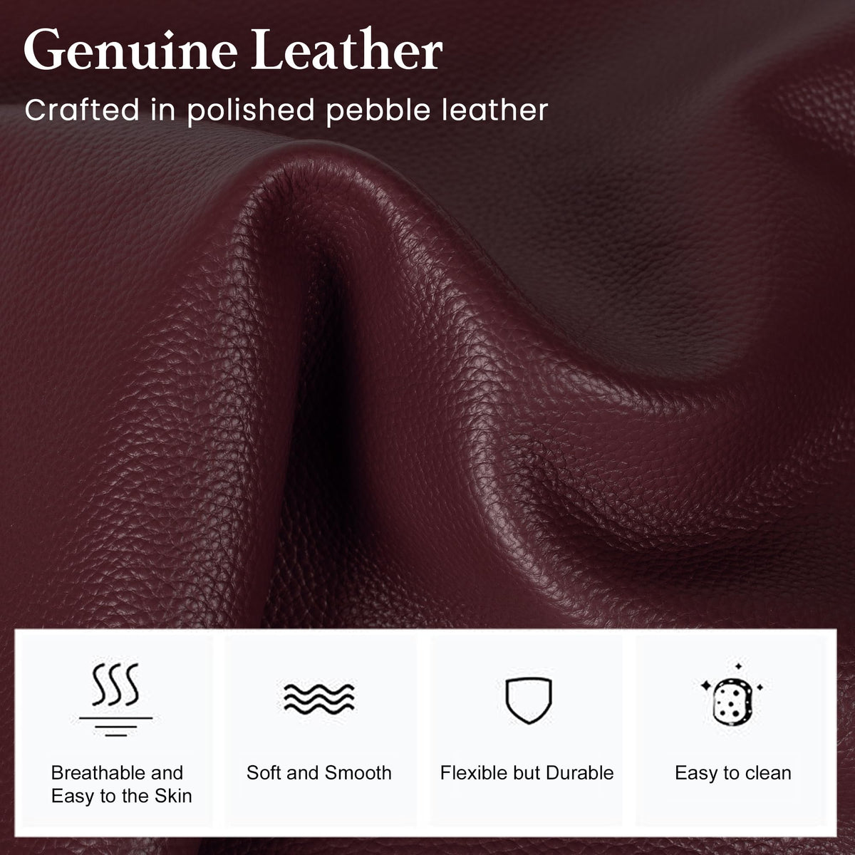 befen Genuine Leather Crossbody Purses for Women, Ladies Anti-Theft Medium Crossbody Shoulder Bags with Built in RFID Blocking Wallet Burgundy Red