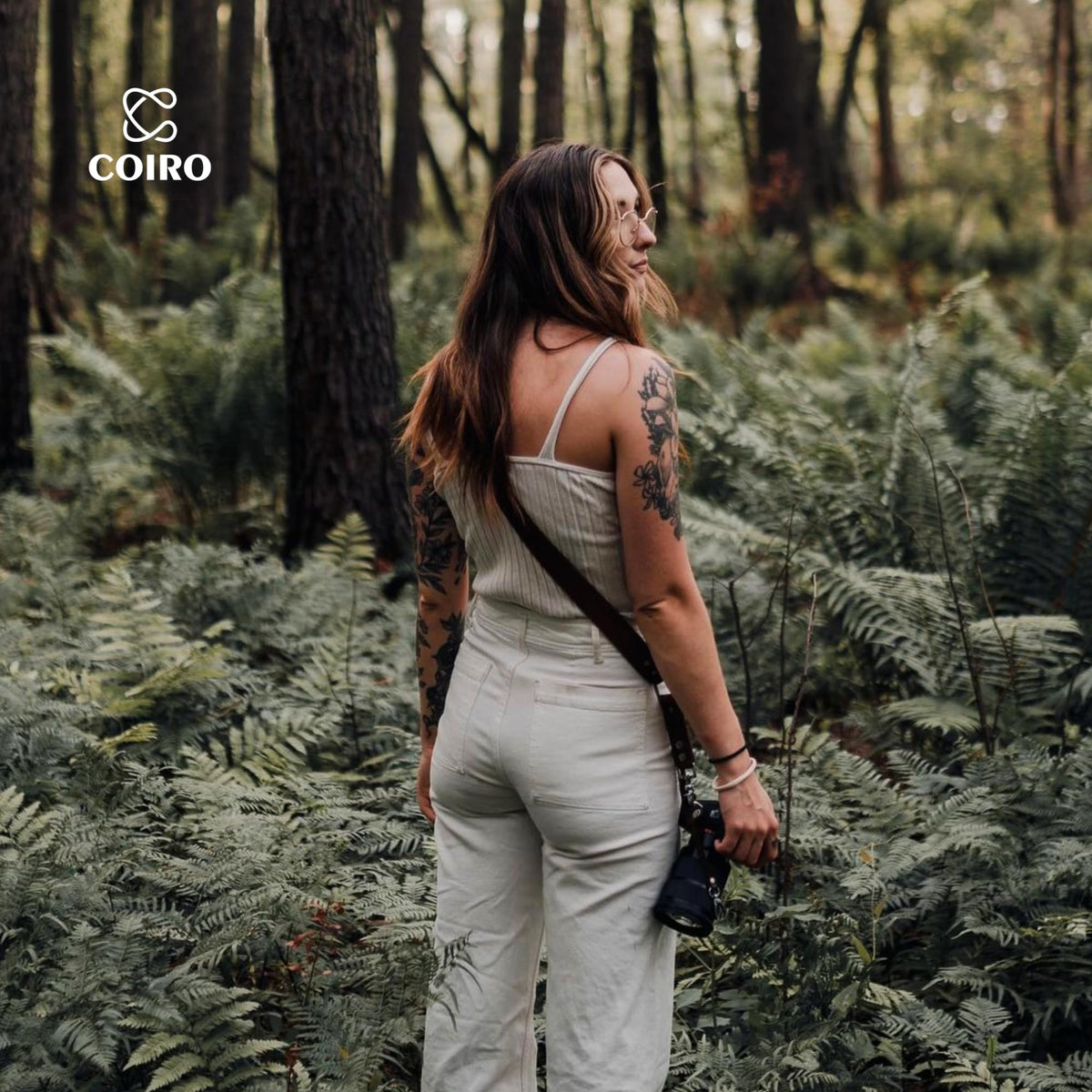 C Coiro Leather Camera Strap for One Camera - Professional Single Leather Harness Shoulder Strap Quick Release Gear DSLR/SLR, Camera Accessories for Photography, Brown