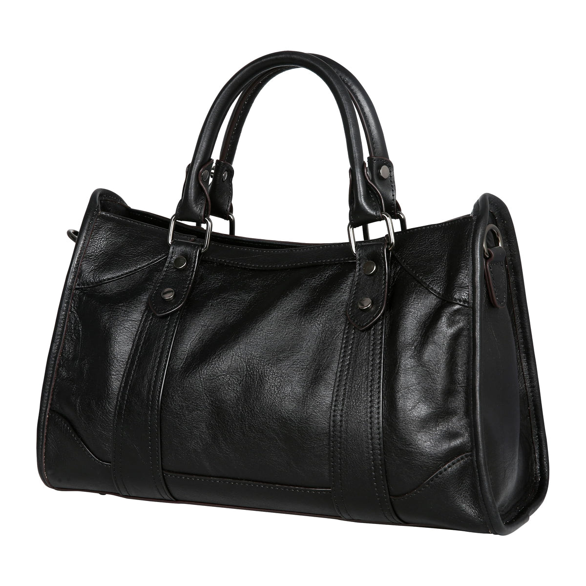 Iswee Black Genuine Leather Purse Crossbody Bags for Women Hobo Bags Designer Shoulder Bag and Handbag Satchel Purses Tote Women Top-handle Bag (Black)
