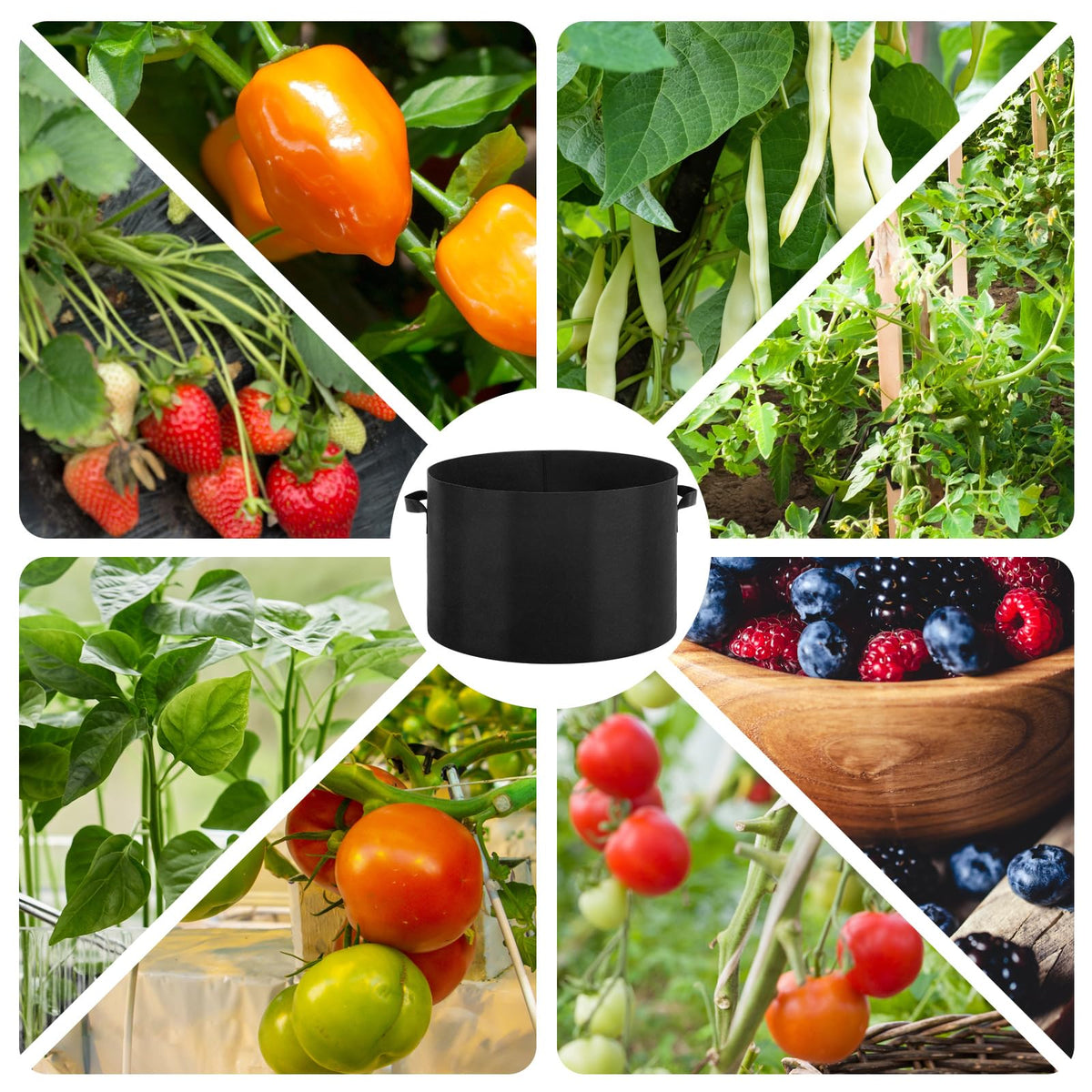 Wovnet 10 Pack Plant Grow Bags 15 Gallon 5 Gallon 3 Gallon Heavy Duty 300g Thickened Nonwoven Aeration Fabric Pots with Handles for Garden Indoor & Outdoor Planting, Moisture Retaining