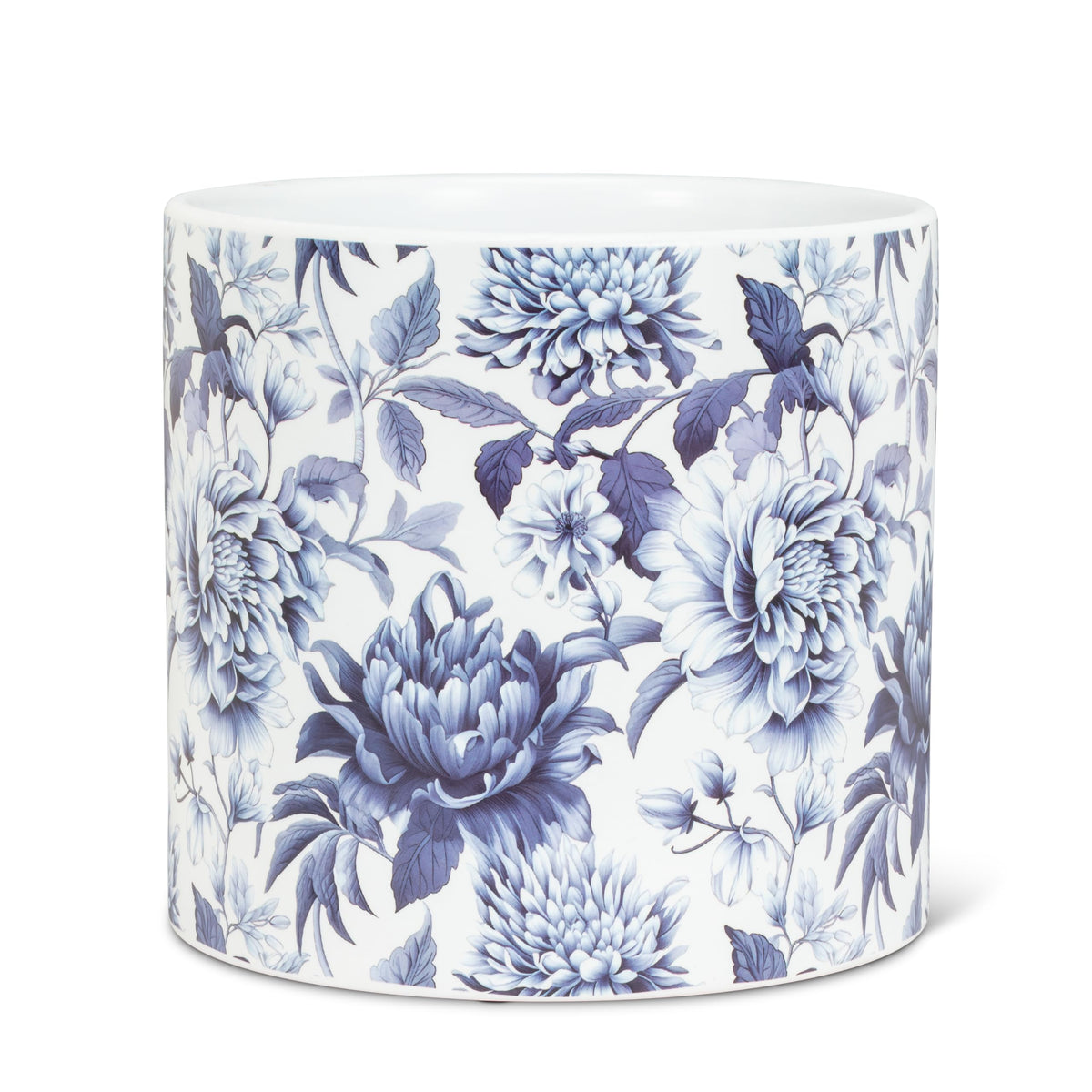 Abbott Collection Large Chintz Print Planter - Ceramic, Dark Blue (6.5" D)