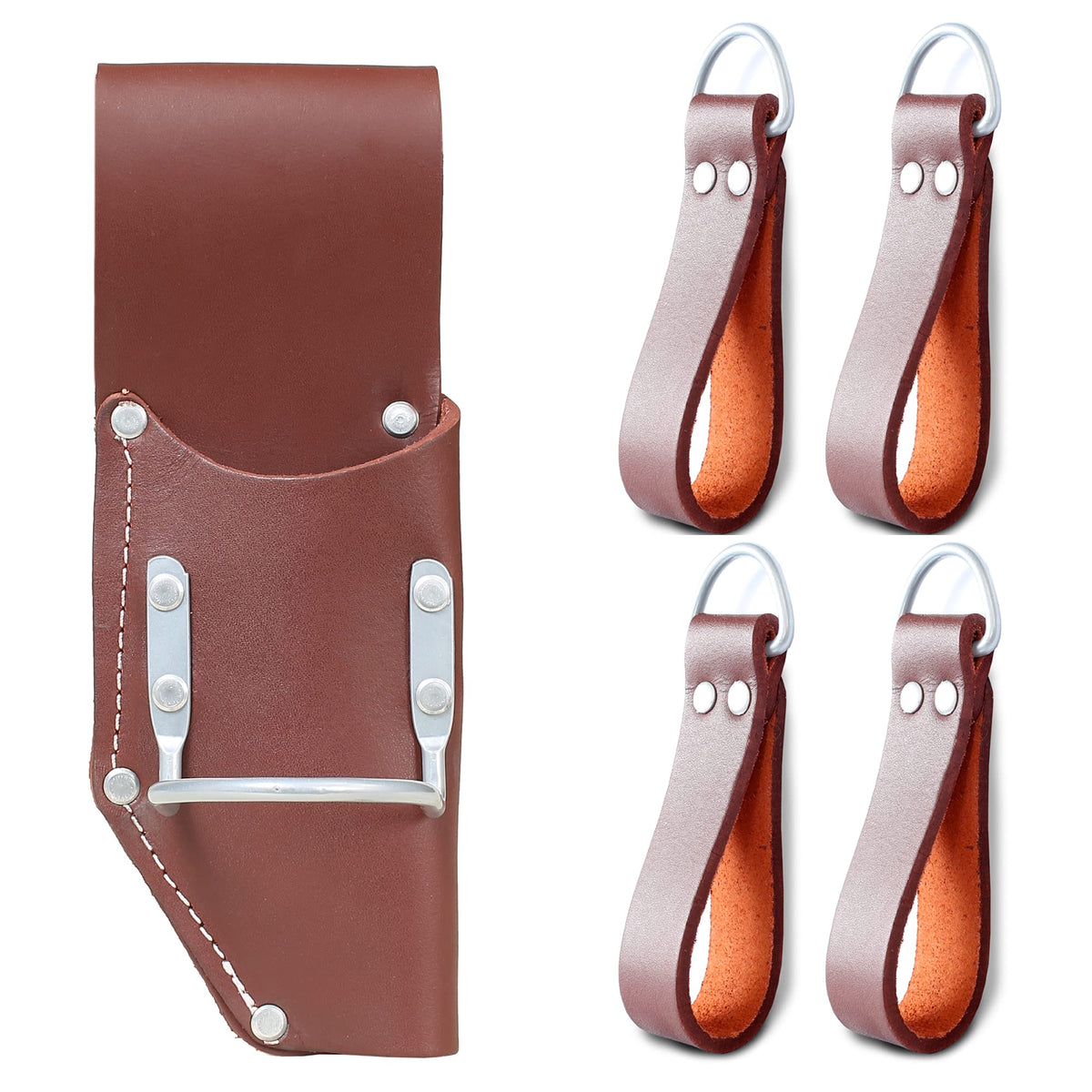 Daisy Leather Tool Belt, PRO-303 Premium Leather Oil Tanned 27 Pockets Heavy Duty Tool Pouch, Leather Tool Belt, Tools Organizer for Electrician, Carpenter, Construction and Framer Tools, X-Large