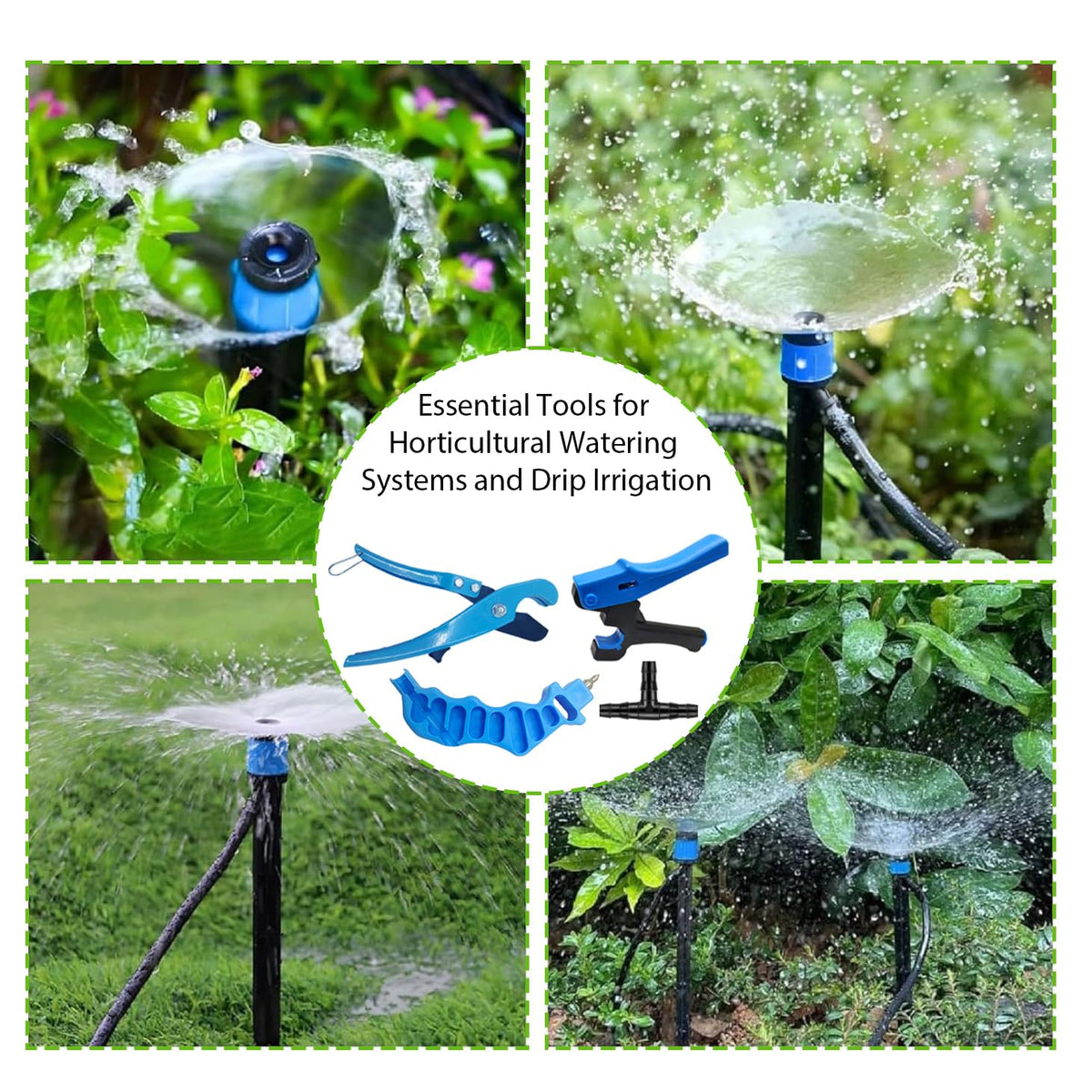 Foinco Drip Irrigation Hole Punch Tool, 2in1 Precision Sprinkler Hose Cutter, 3Pieces, Fits 16/20/25mm PE Pipe