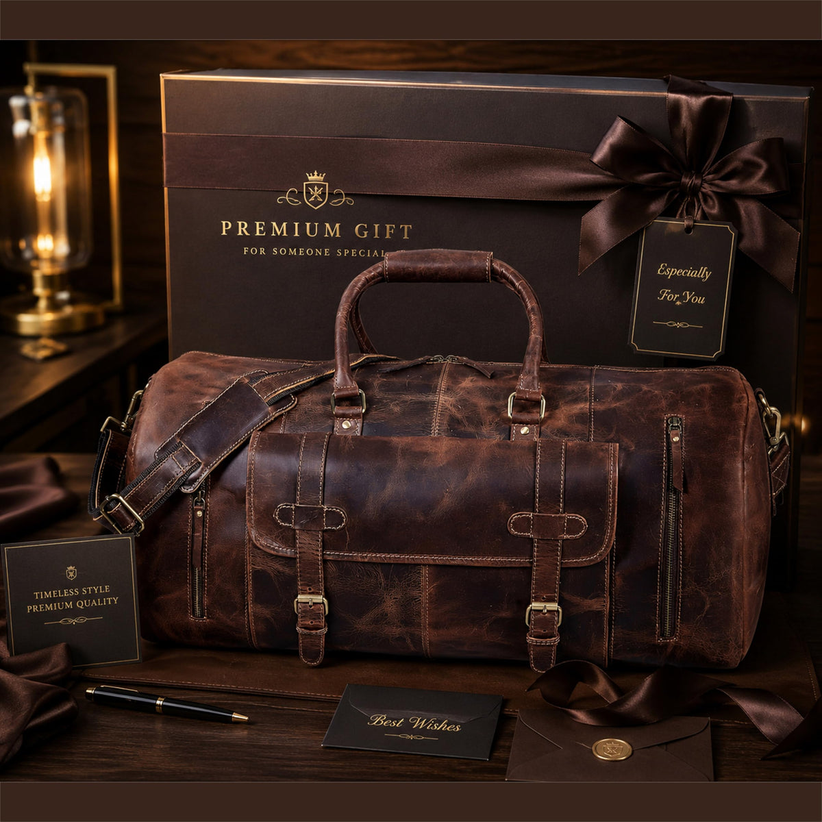 28" Large leather Travel Bag Duffel bag Gym sports flight cabin bag Leather Holdall Overnight Weekend Large luggage bag (28 inch)