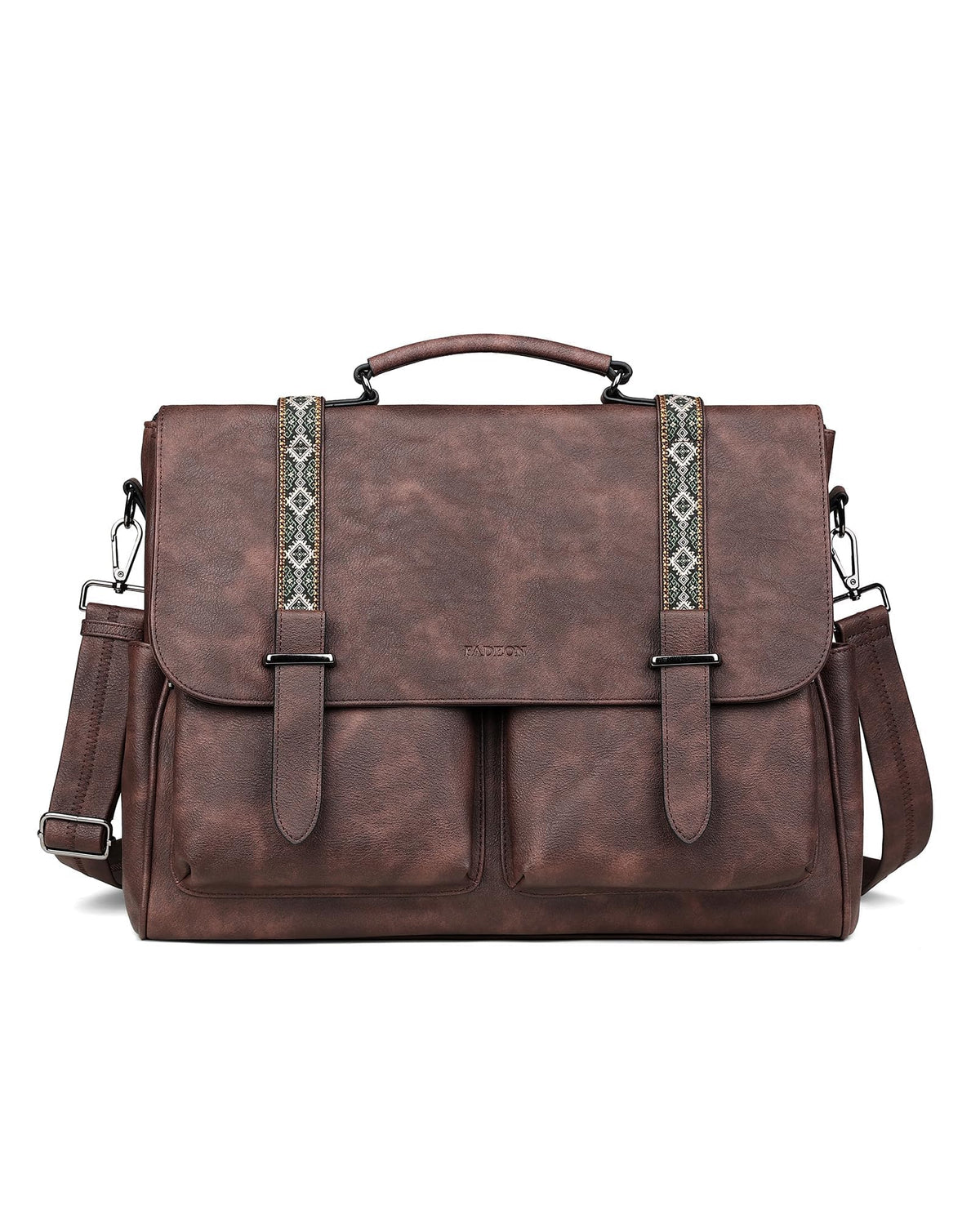 FADEON Messenger Bag for Women, Designer Leather Satchel Backpack Purses Large Laptop Briefcase Multi Pocket Shoulder Bags