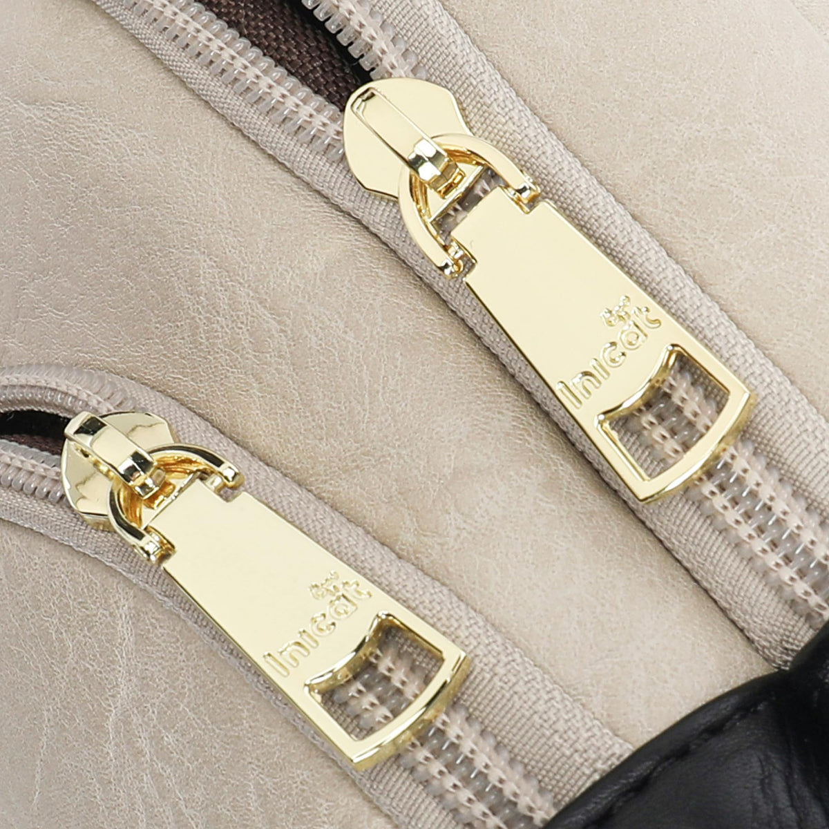 INICAT Small Crossbody Sling Bags Faux Leather Fanny Packs Purses for Women Everyday & Travel(Apricot black)