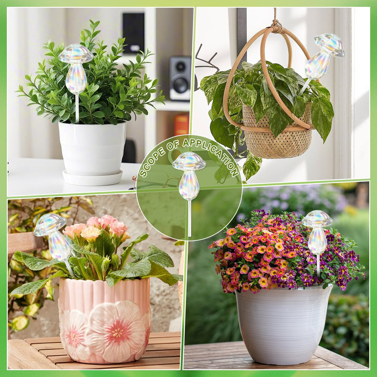 youcoscos 4pcs Plant Watering Globes Self Watering Planter Insert Devices,Glass Watering Bulbs Cactus Shape Automatic Watering Bulbs for Indoor Plants Top-Fill Watering Rainbow Colors
