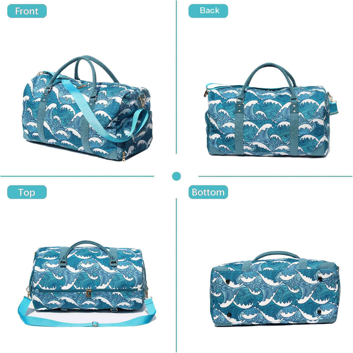 Travel Duffle Bag, Weekender Bag for Women with Shoe Compartment, Carry on Overnight Bag Gym Duffel Bag, Mommy Hospital Bags
