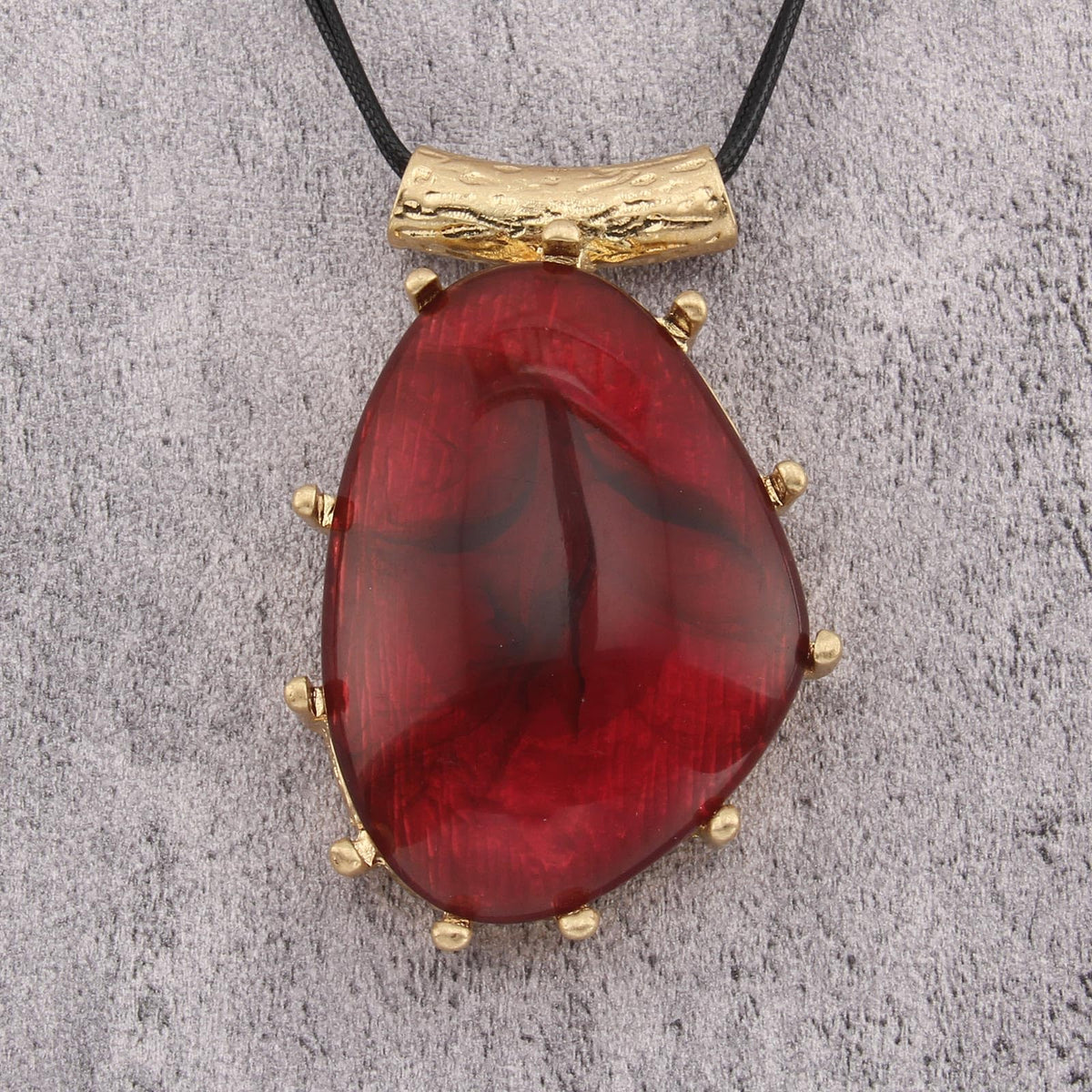 joymiao Big Necklaces for Women Statement Necklace Long Boho Pendant Necklace Bohemian Stone Necklaces Leather Choker Necklace Boho Hippie Jewelry
