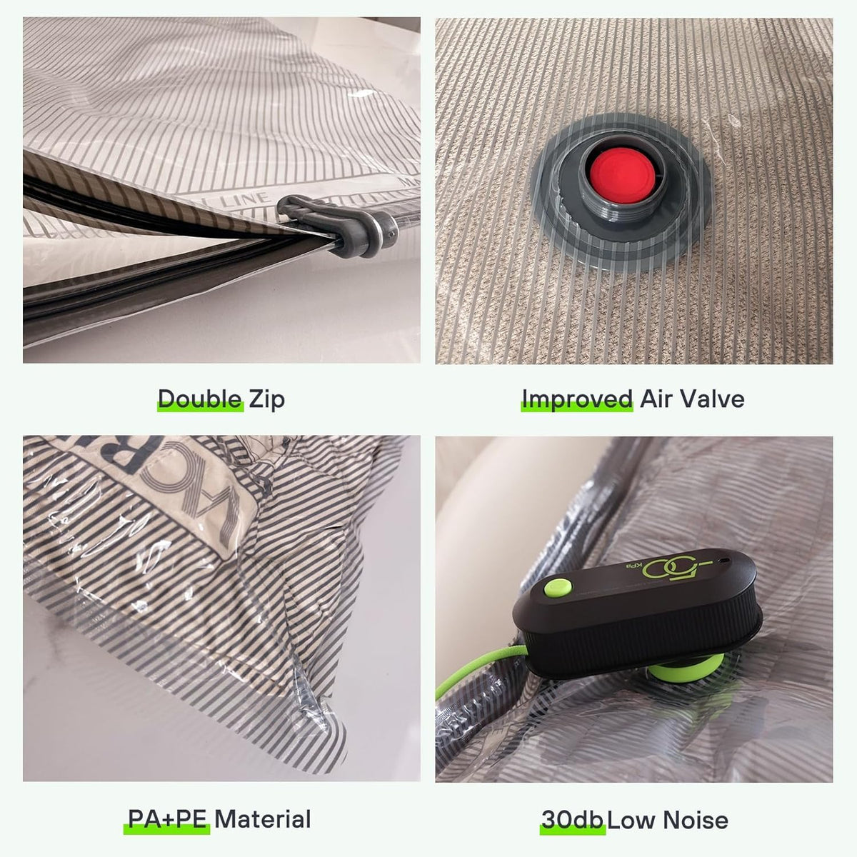 Vacbird Vacuum Bags for Travel with USB Electric Pump, 15 Pack Carry-on Size Compression Packing for Luggage and Suitcase, Space Saver Bags for Clothes and Clothing Travel