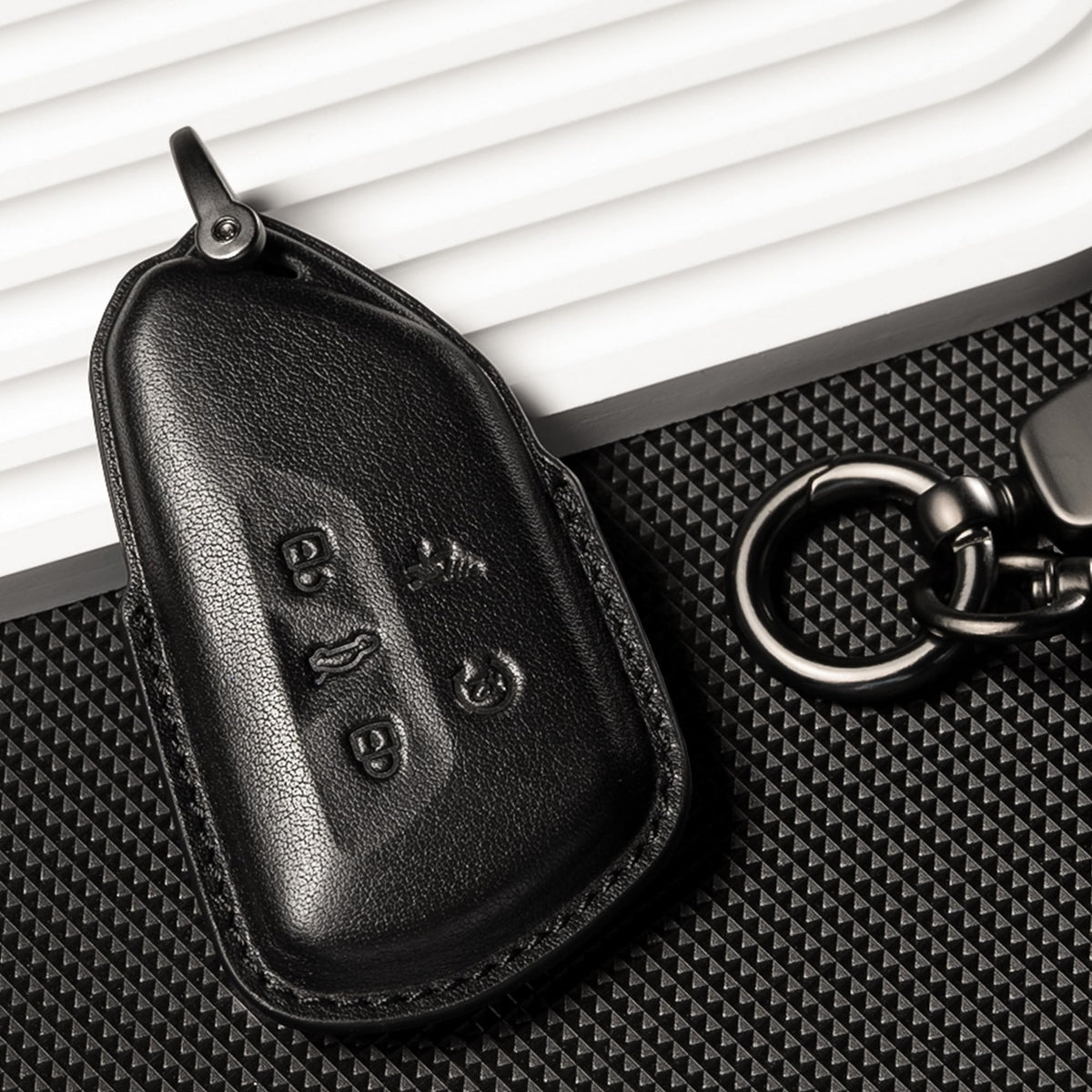 Smyfob for Volkswagen Atlas Key Fob Cover Leather car Key case 2026 2025 2024 VW Atlas Cross Sport Accessories 5 Button