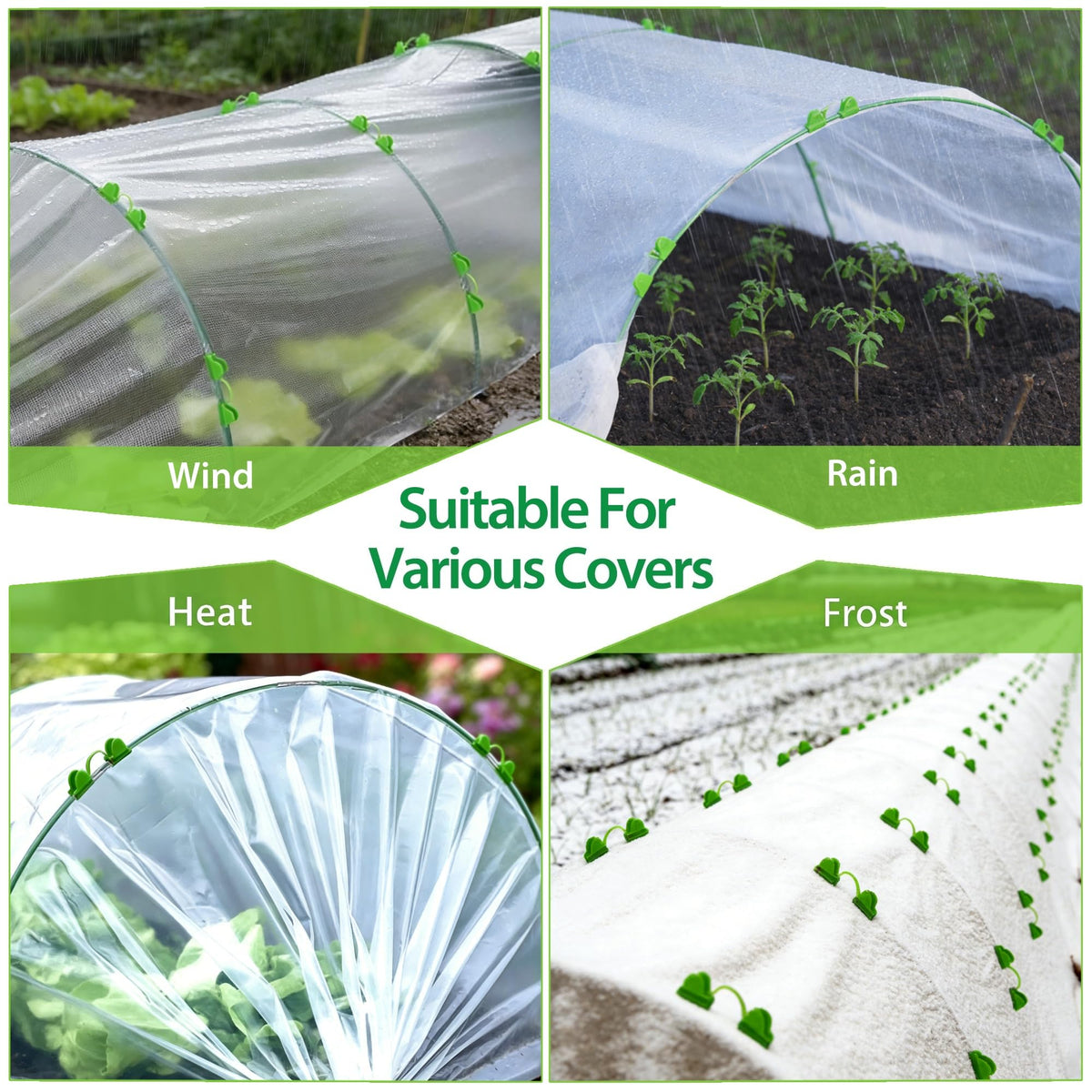 Unves 36 Pcs Garden Hoops, 6 Set of 8.4 Ft Long Fiberglass Garden Hoops for Raised Beds, Plant Stakes for Grow Tunnel Netting, Greenhouse Elevated Planting Shade Cover & Crop Row Bed Garden Stakes