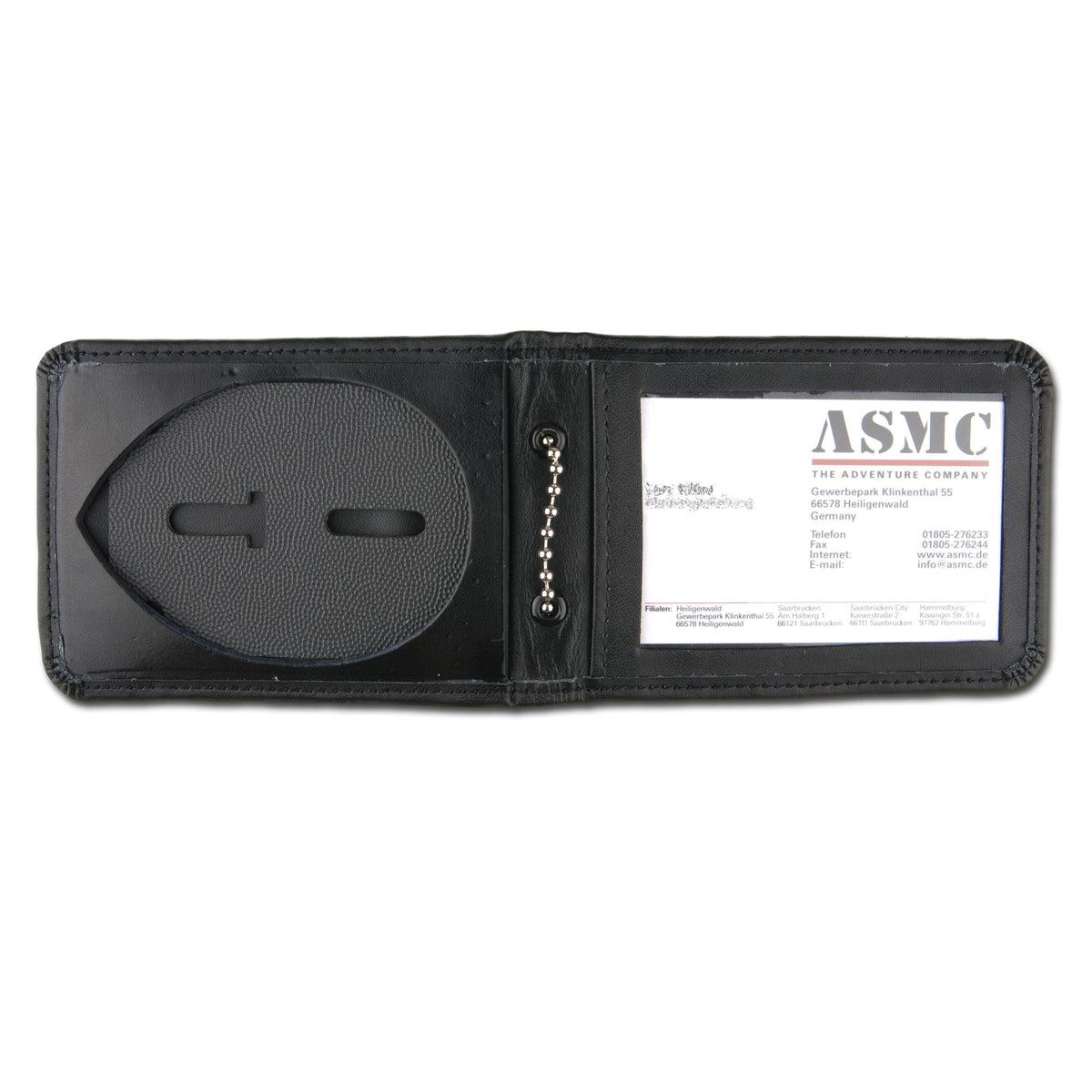 Rothco Leather Neck Identification Badge Holder, Black
