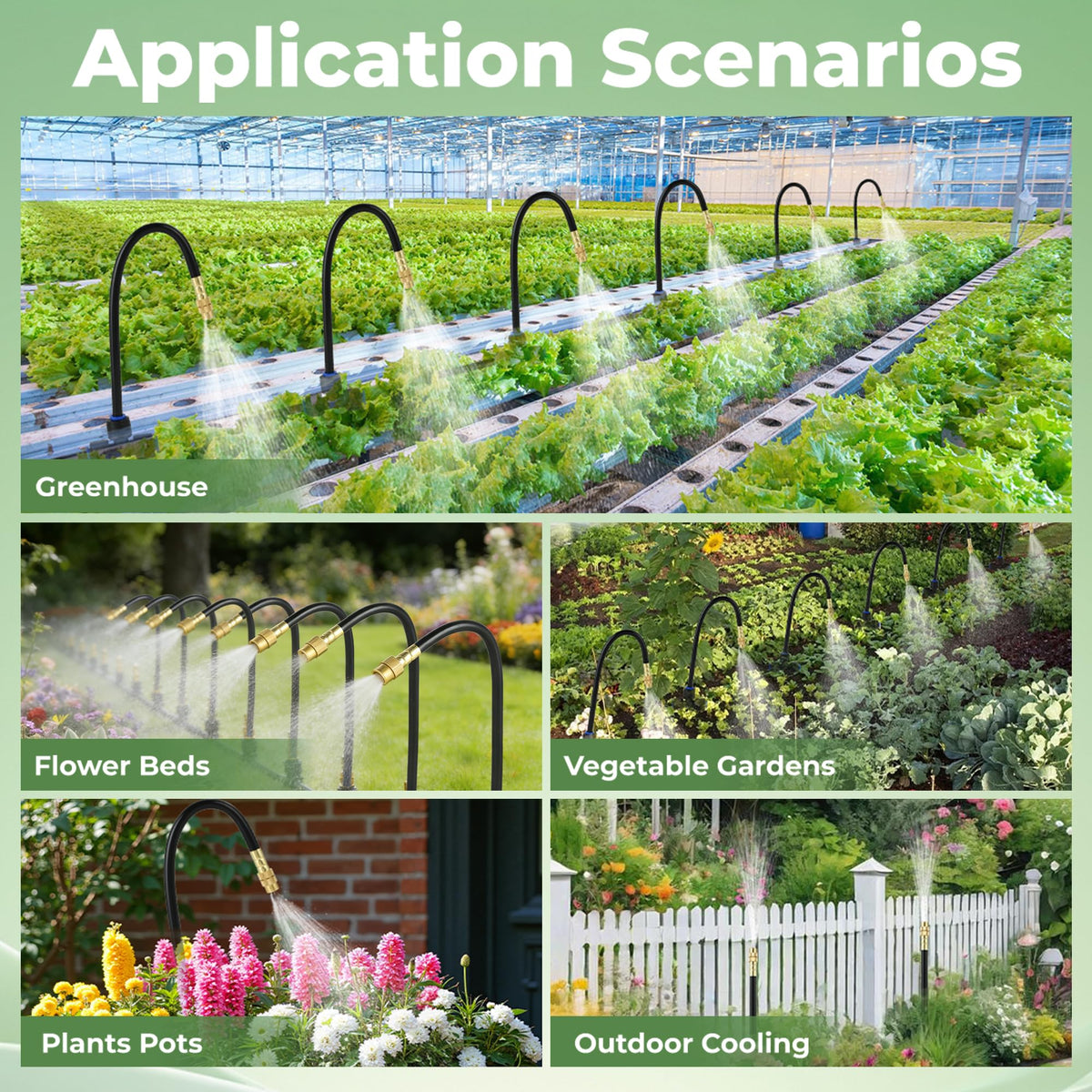 120FT Drip Irrigation System for Garden: Quick Connect 1/4" PE Tubing 18Pcs Automatic Water Sprinkler Kit Adjustable Misting Part Watering Hose, Outdoor Raised Bed Plants Flower Yard Greenhouse