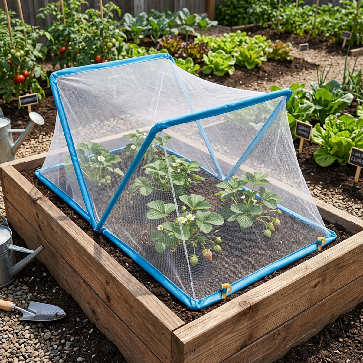 35" x 13" x 15" Foldable Garden Covers for Raised Beds, Garden Bed Insect Bird Netting Plant Cover, Garden Rows Pest Barrier Plant Protector Mesh for Protecting Vegetables Fruits Flowers